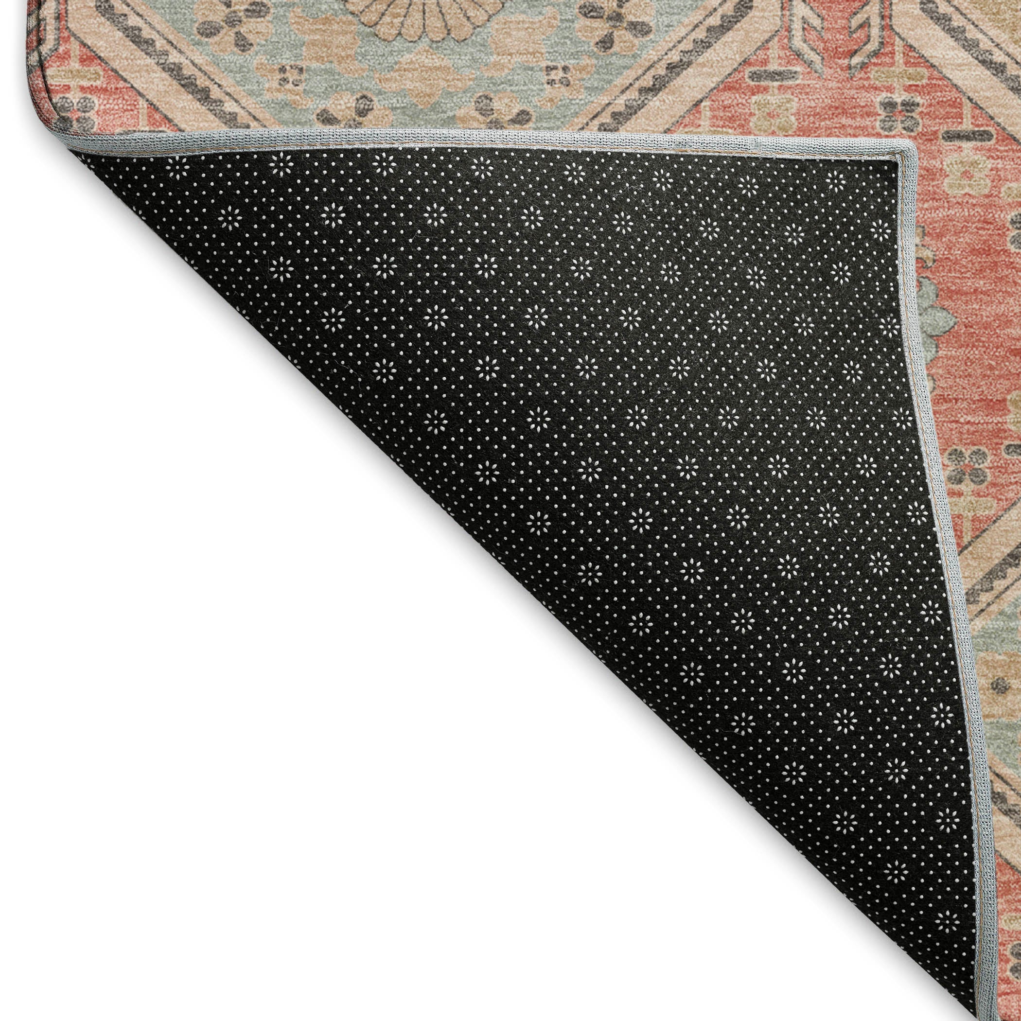 Oaxaca Machine Washable Transitional Salmon Orange Rug 1'8" x 2'6" #shape_Rectangle
