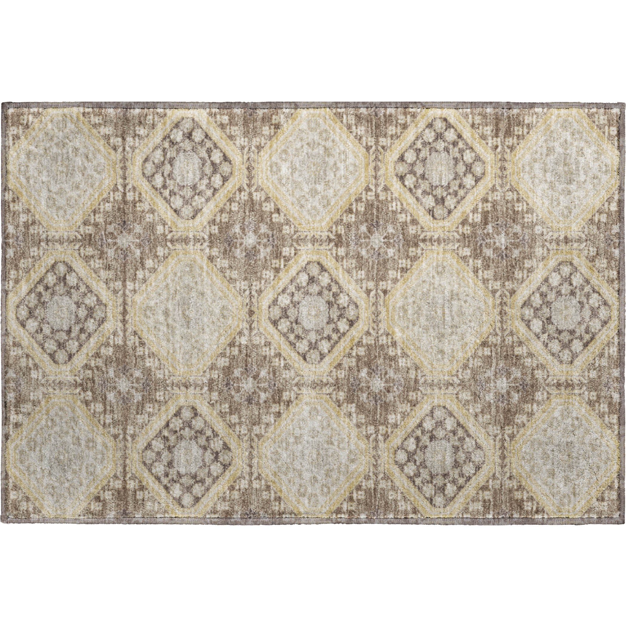 Oaxaca Machine Washable Transitional Taupe Brown Rug 1'8" x 2'6" #shape_Rectangle