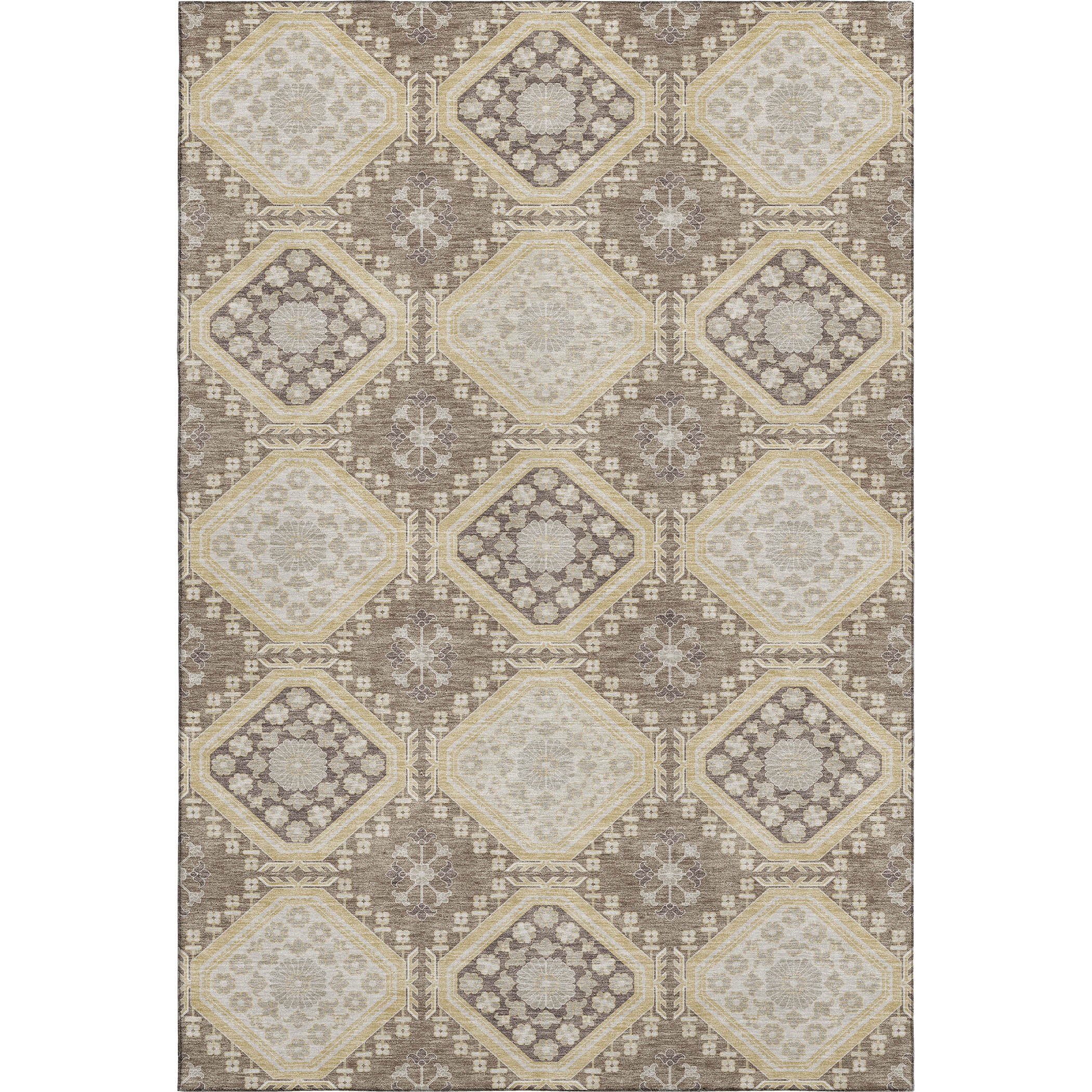 Oaxaca Machine Washable Transitional Taupe Brown Rug 2'6" x 3'10" #shape_Rectangle