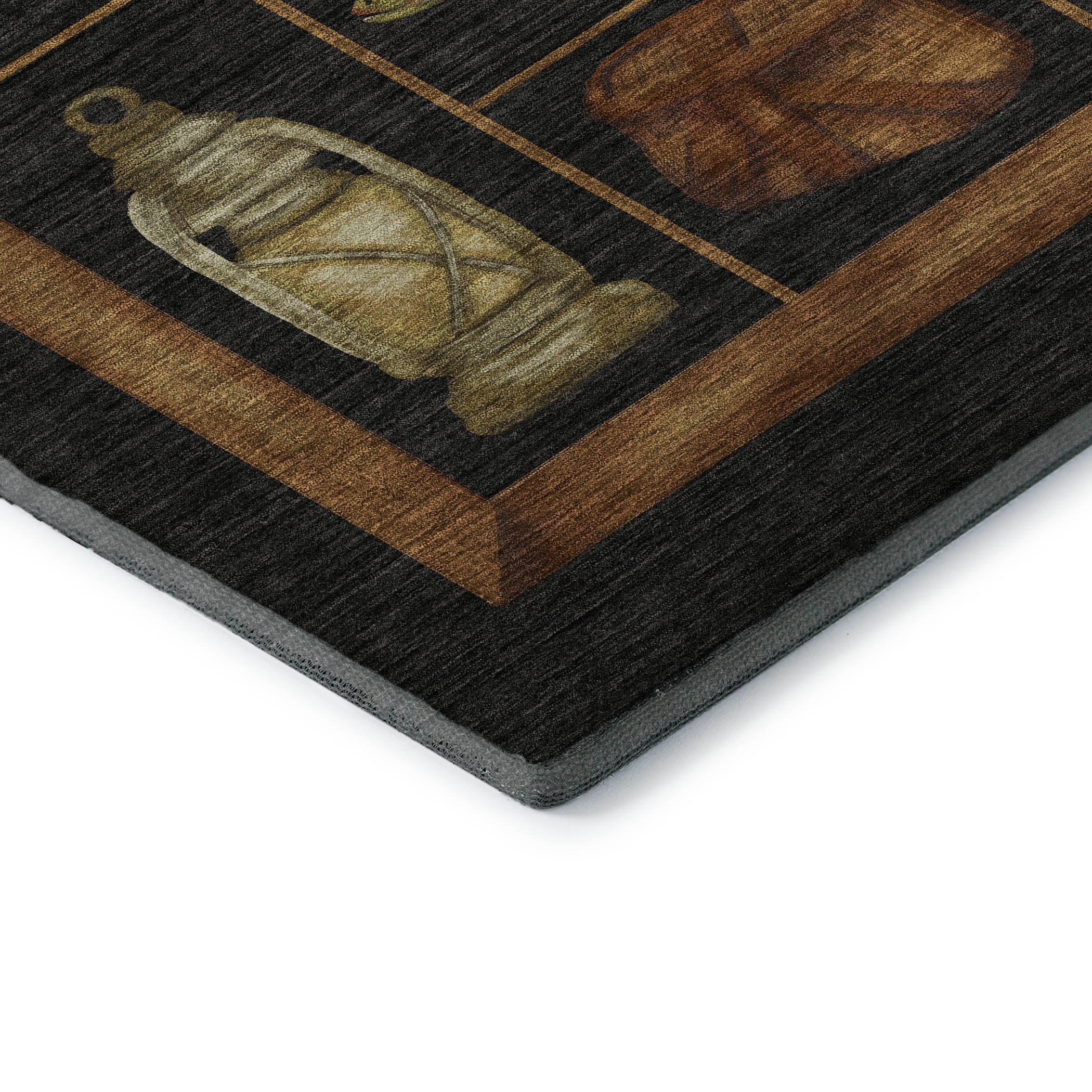 Santorini Machine Washable Lodge Midnight Black Rug 1'8" x 2'6" #shape_Rectangle