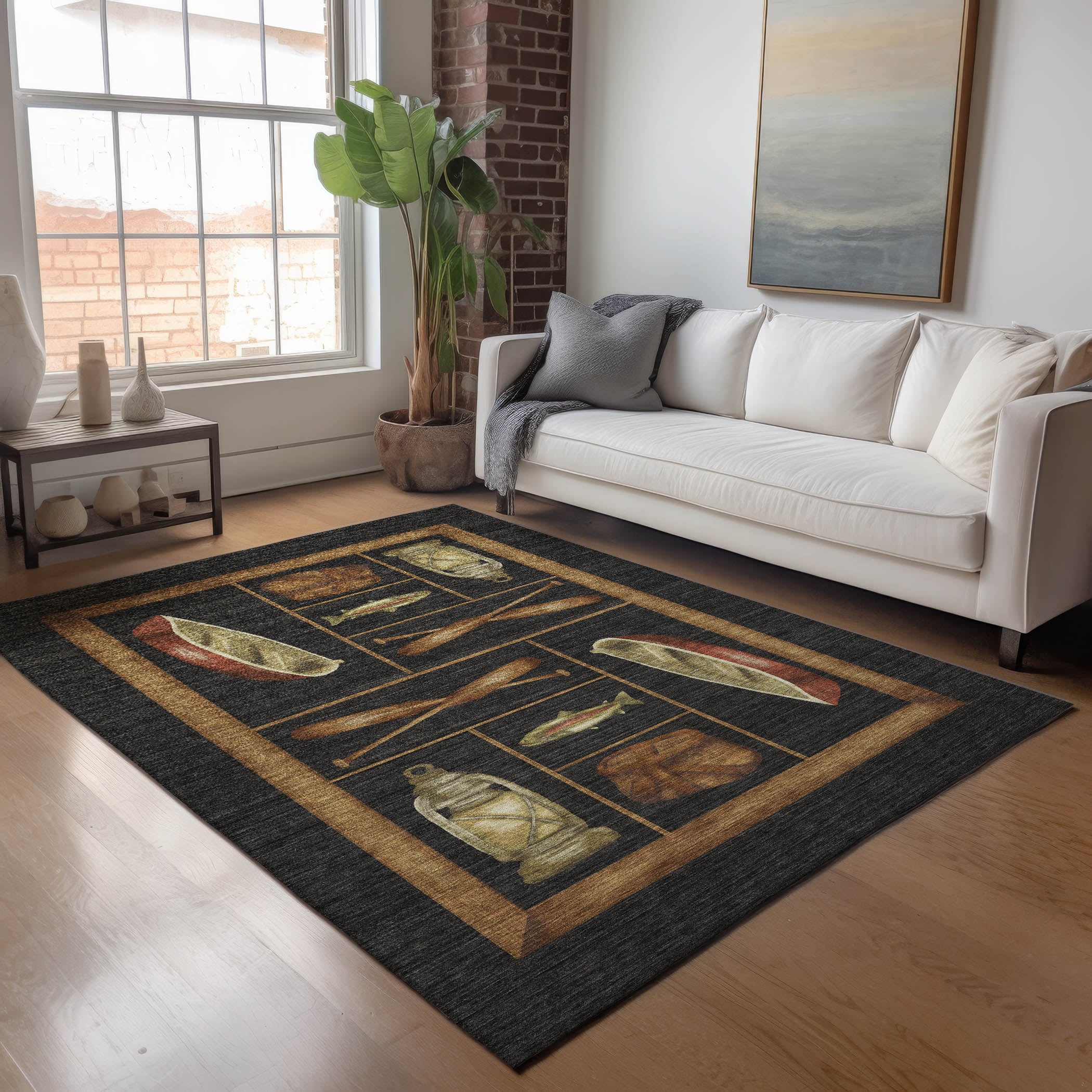 Santorini Machine Washable Lodge Midnight Black Rug 2'6" x 3'10" #shape_Rectangle