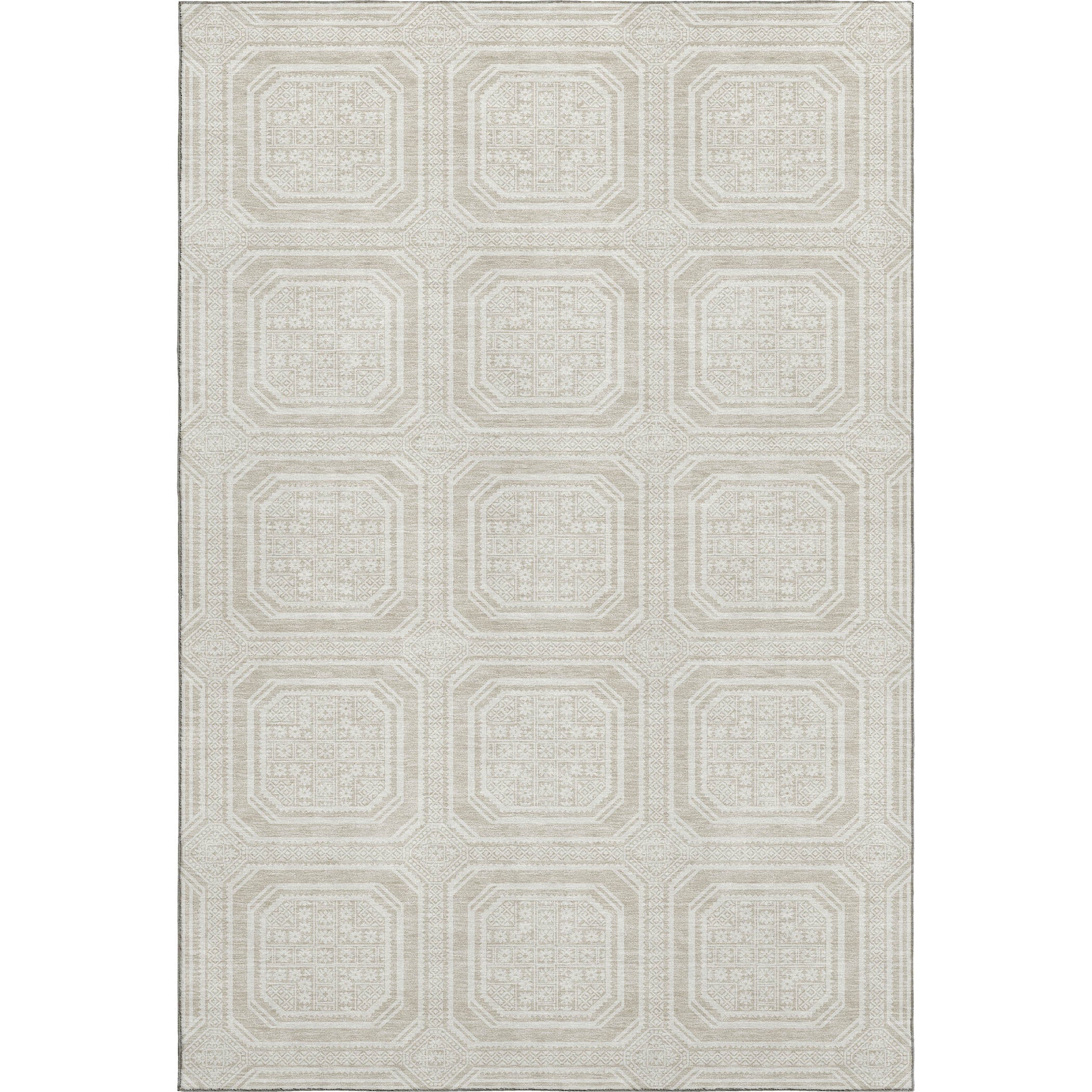Kyoto Machine Washable Transitional Beige Brown Rug 2'6" x 3'10" #shape_Rectangle