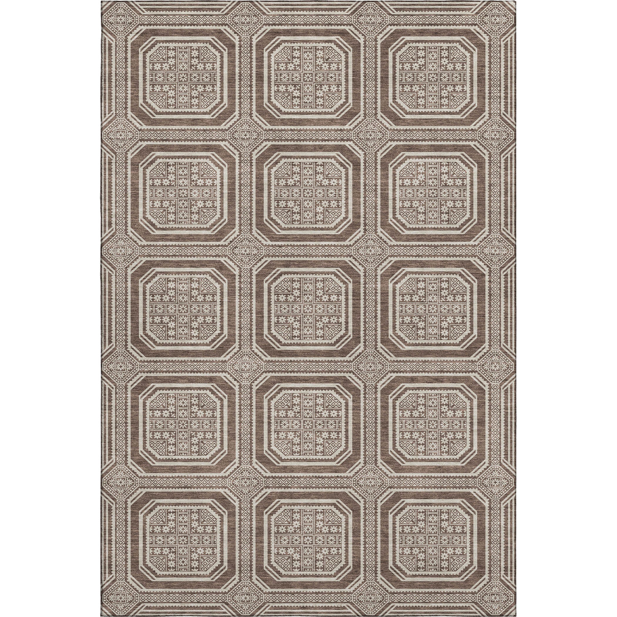 Kyoto Machine Washable Transitional Brown Rug 2'6" x 3'10" #shape_Rectangle