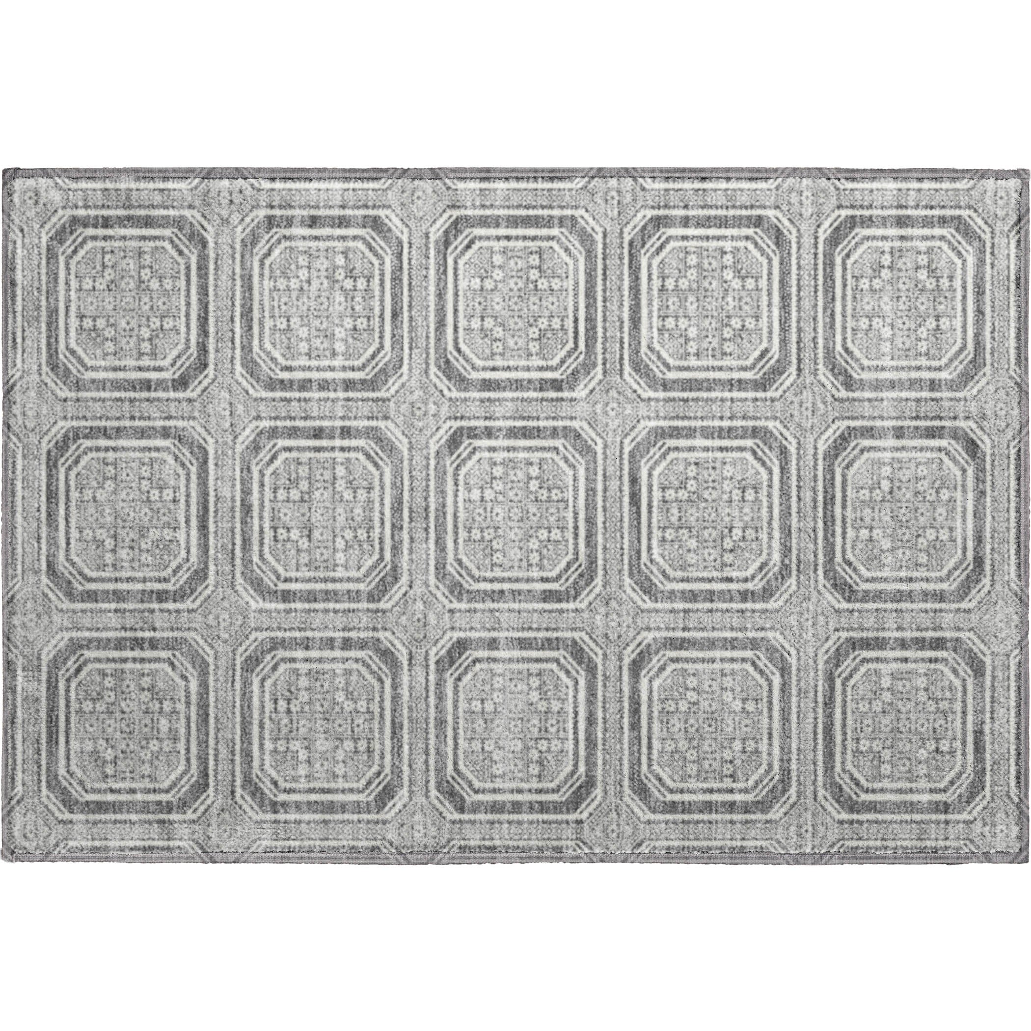 Kyoto Machine Washable Transitional Gray Rug 1'8" x 2'6" #shape_Rectangle