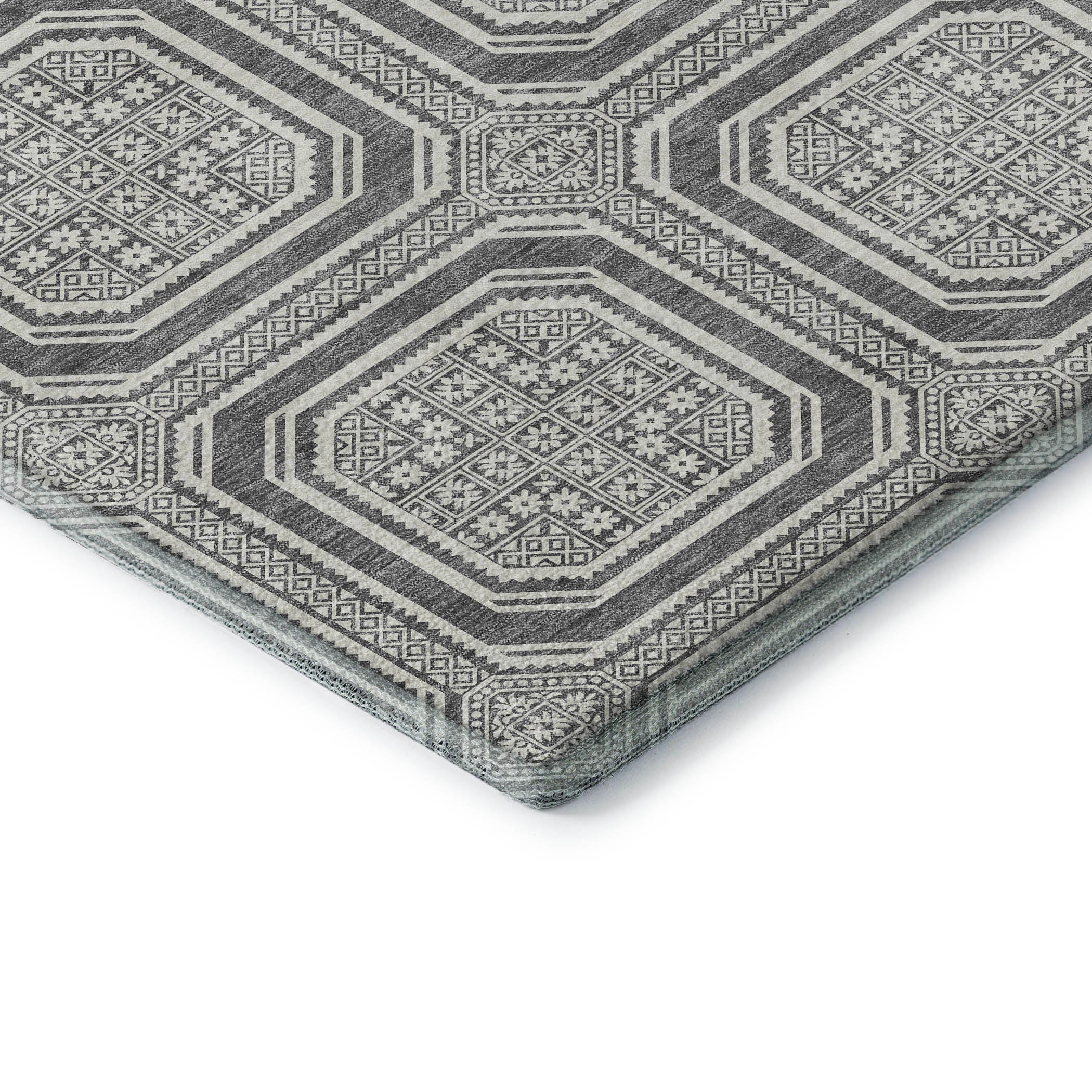 Kyoto Machine Washable Transitional Gray Rug 1'8" x 2'6" #shape_Rectangle