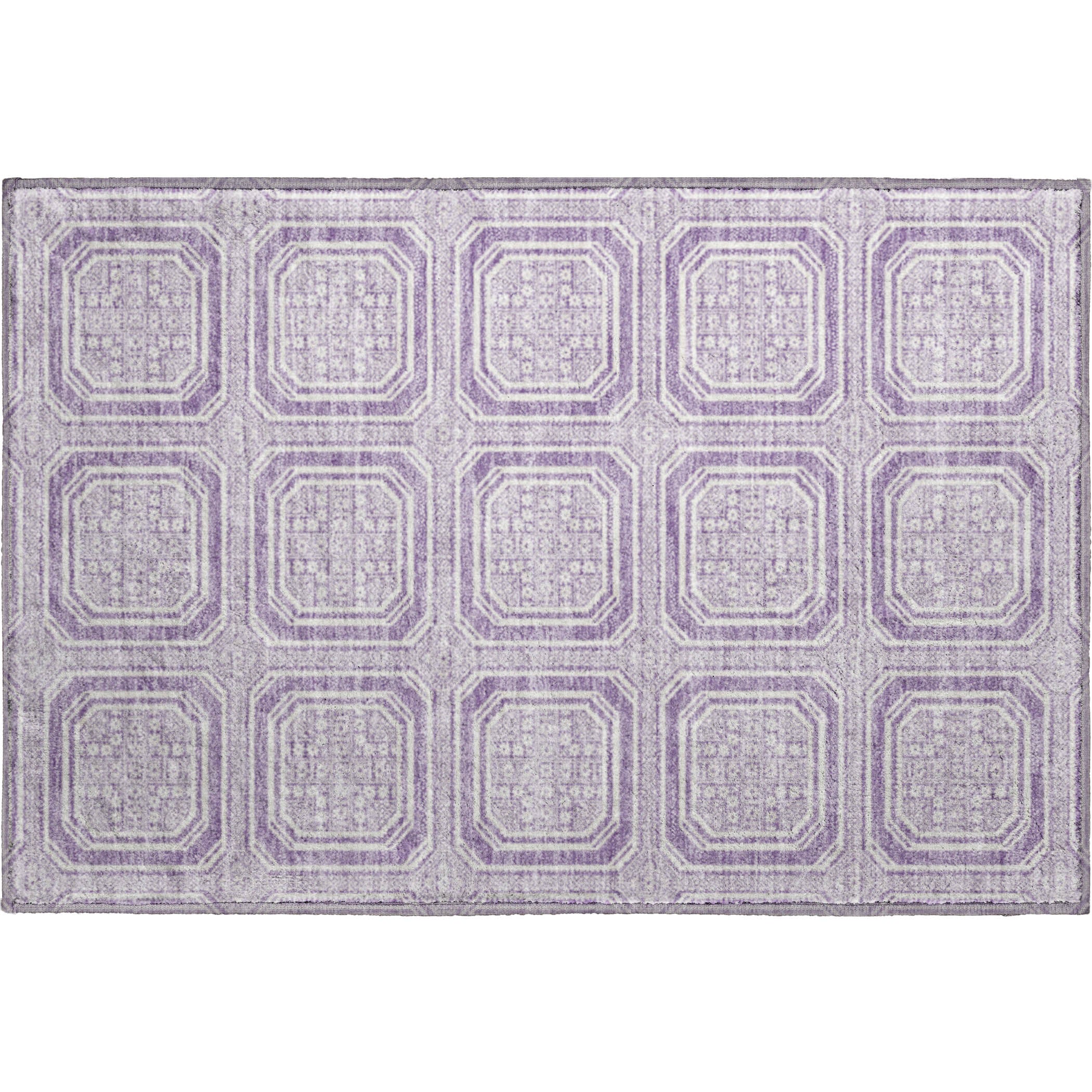 Kyoto Machine Washable Transitional Lavender Purple Rug 1'8" x 2'6" #shape_Rectangle