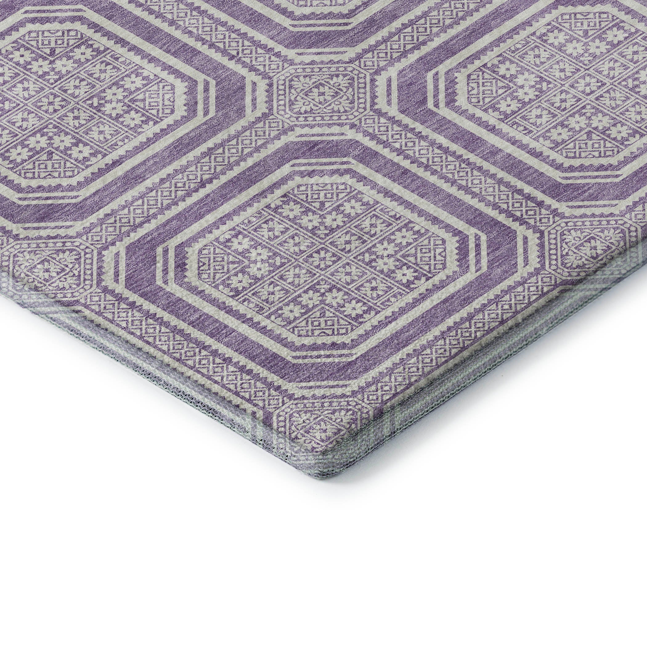 Kyoto Machine Washable Transitional Lavender Purple Rug 1'8" x 2'6" #shape_Rectangle