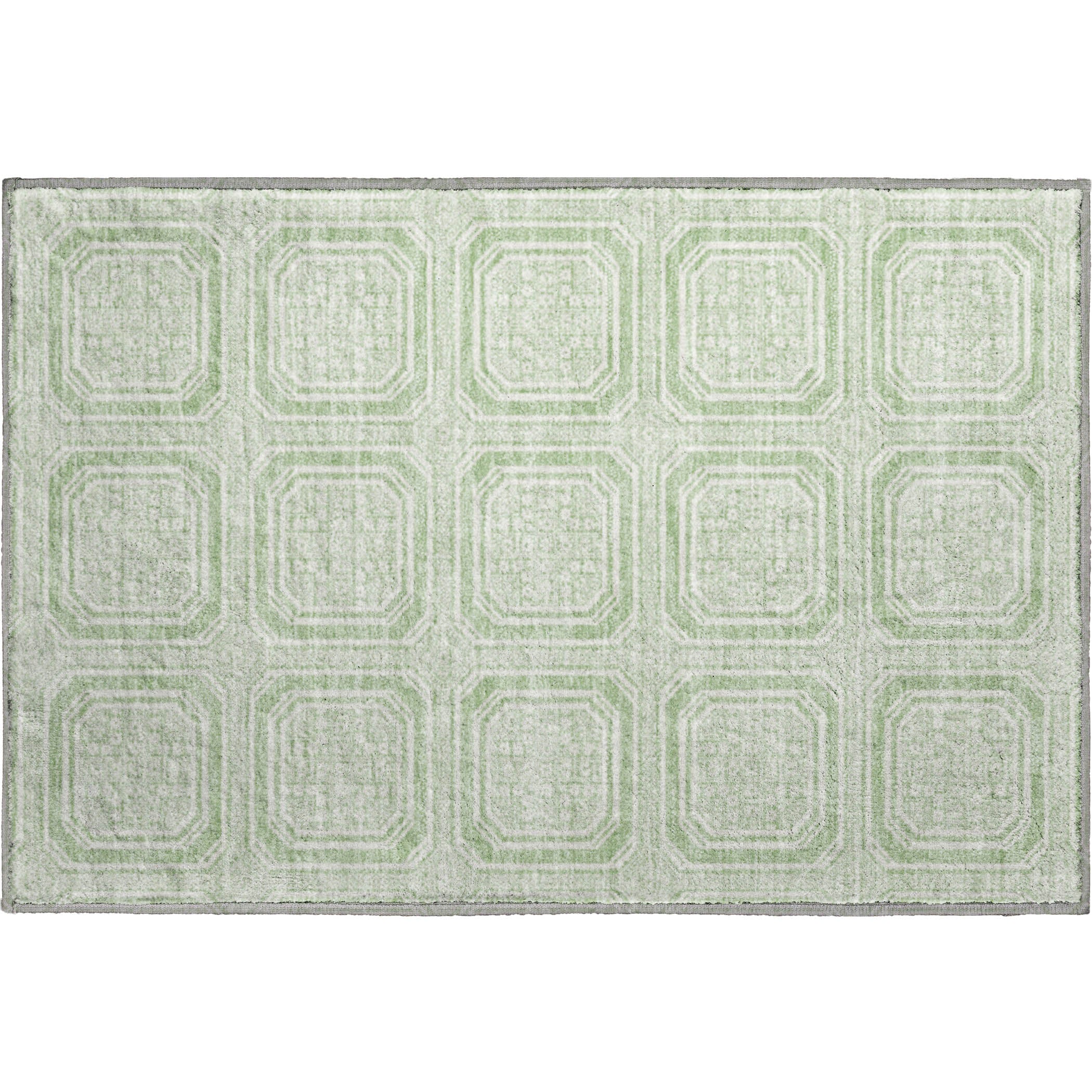 Kyoto Machine Washable Transitional Mint Green Rug 1'8" x 2'6" #shape_Rectangle