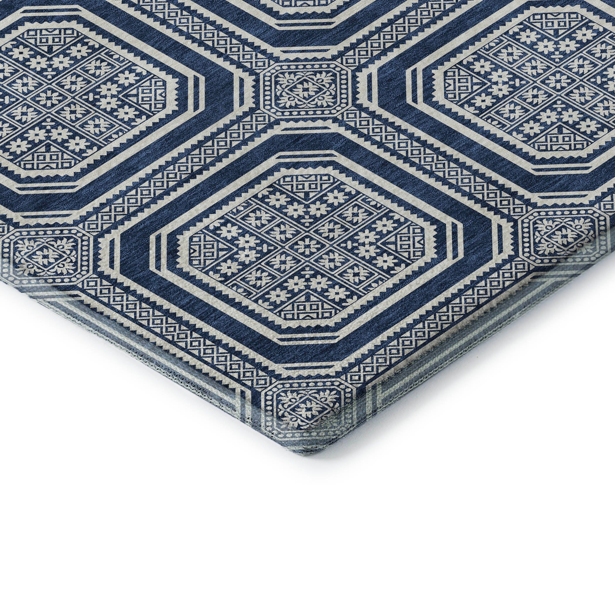 Kyoto Machine Washable Transitional Navy Blue Rug 1'8" x 2'6" #shape_Rectangle