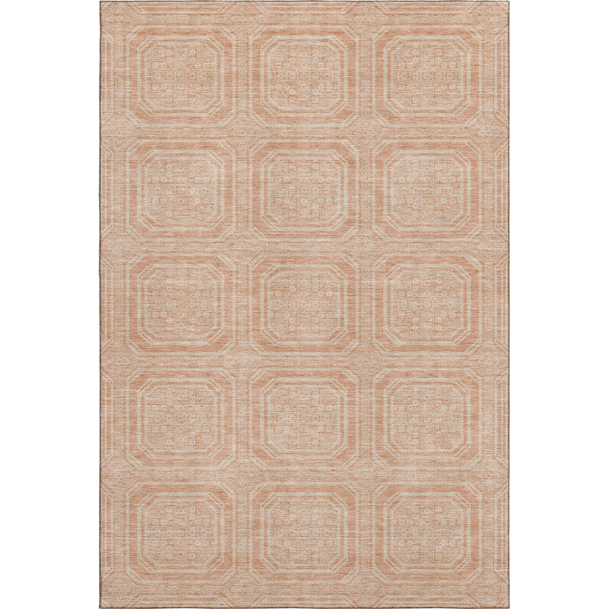 Kyoto Machine Washable Transitional Peach Orange Rug 2'6" x 3'10" #shape_Rectangle