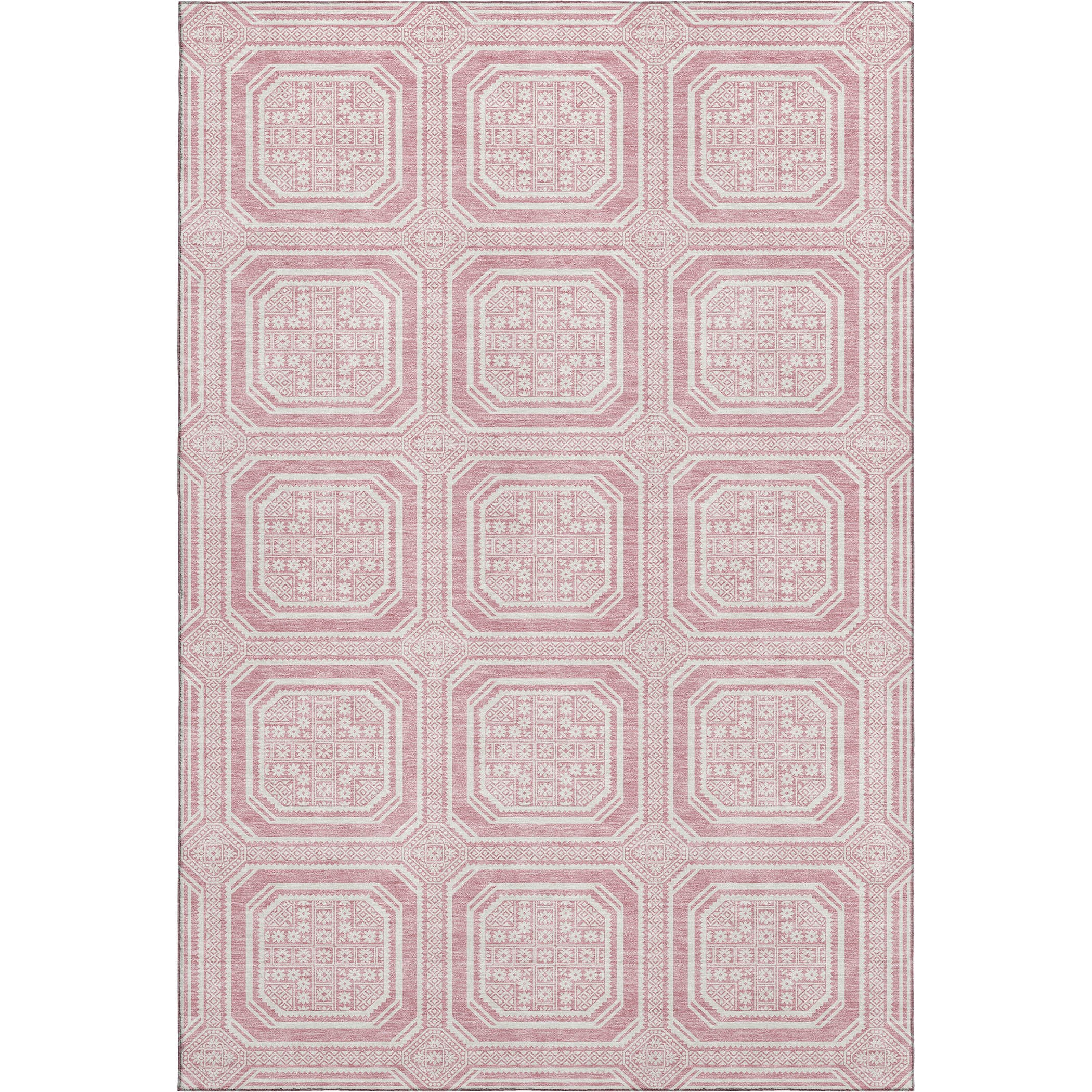Kyoto Machine Washable Transitional Pink Rug 2'6" x 3'10" #shape_Rectangle