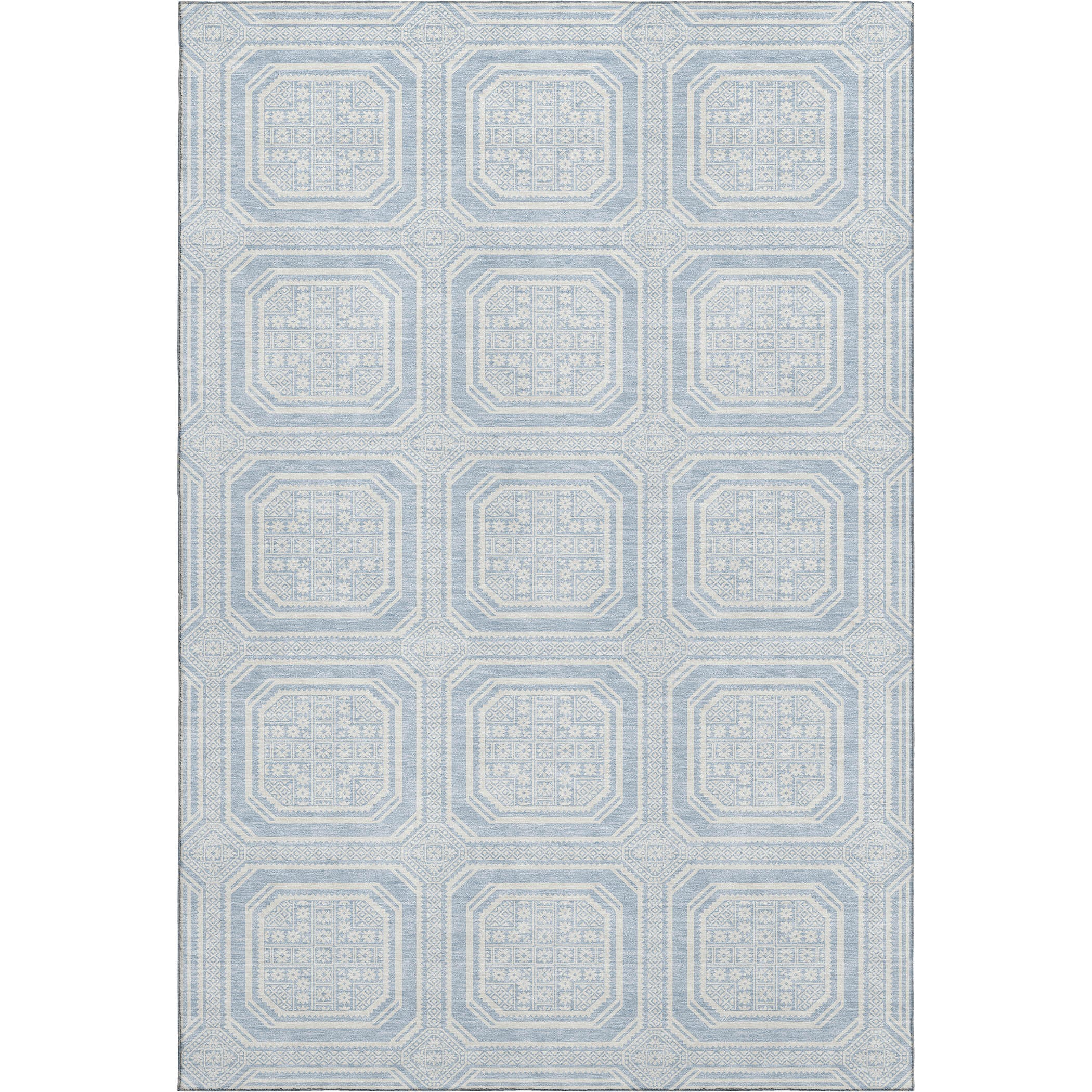 Kyoto Machine Washable Transitional Sky Blue Rug 2'6" x 3'10" #shape_Rectangle