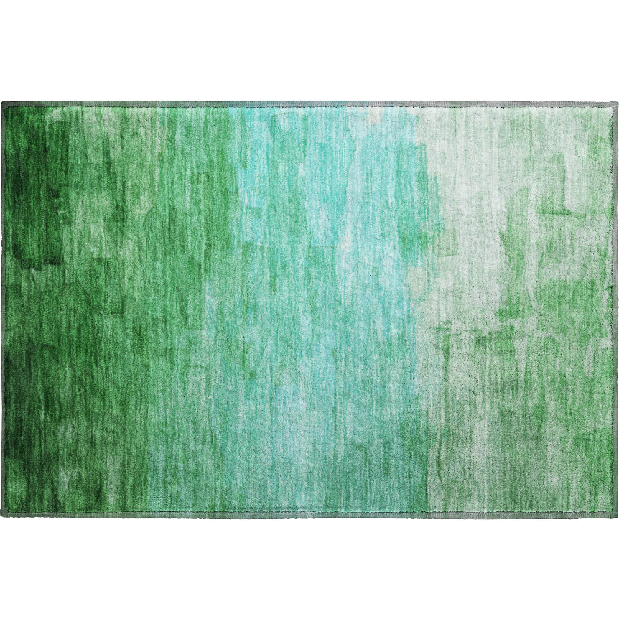 Budapest Machine Washable Transitional Green Rug 1'8" x 2'6" #shape_Rectangle