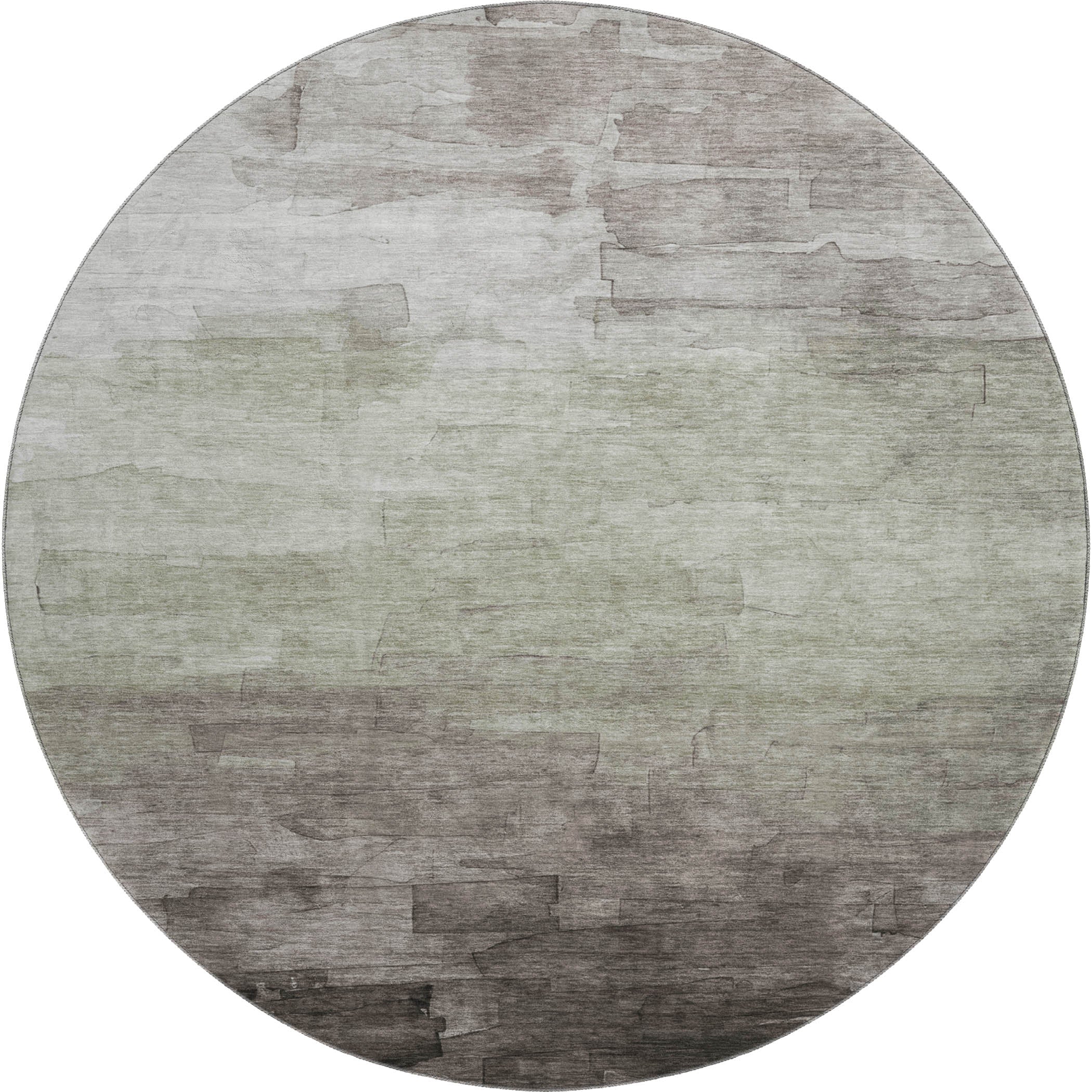 Budapest Machine Washable Transitional Taupe Brown Rug 8' x 8' #shape_Round