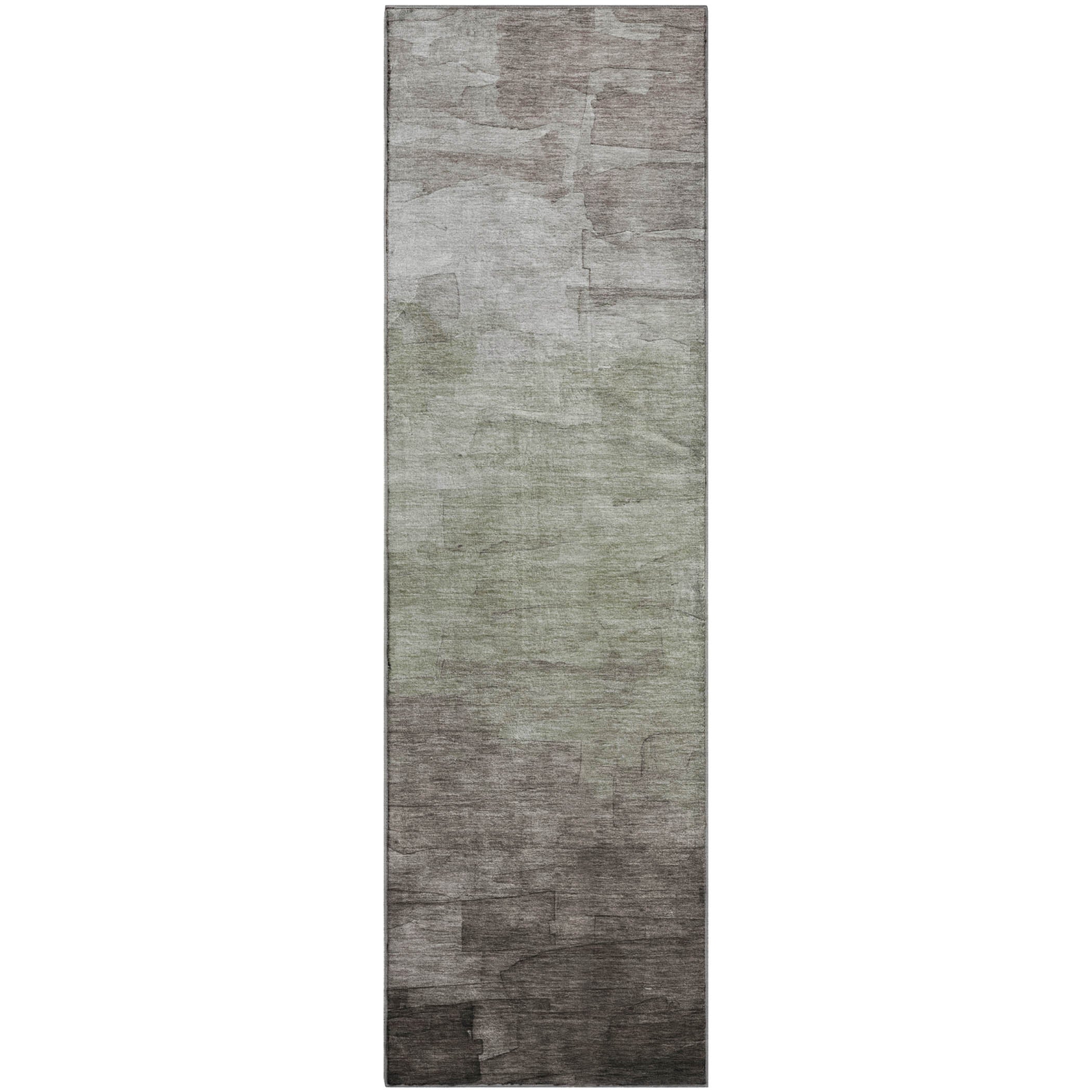 Budapest Machine Washable Transitional Taupe Brown Rug 2'3" x 7'6" #shape_Runner