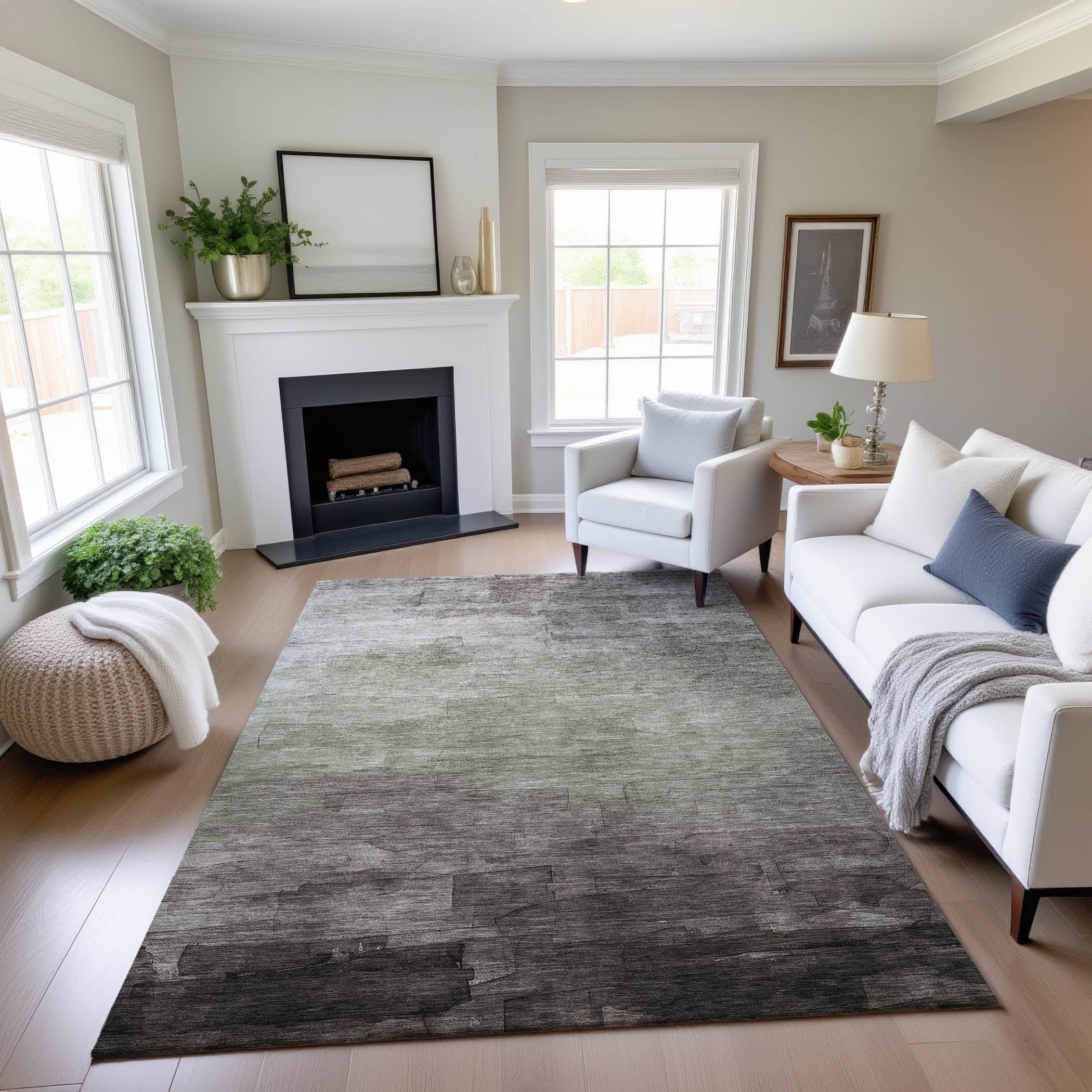 Budapest Machine Washable Transitional Taupe Brown Rug 2'6" x 3'10" #shape_Rectangle