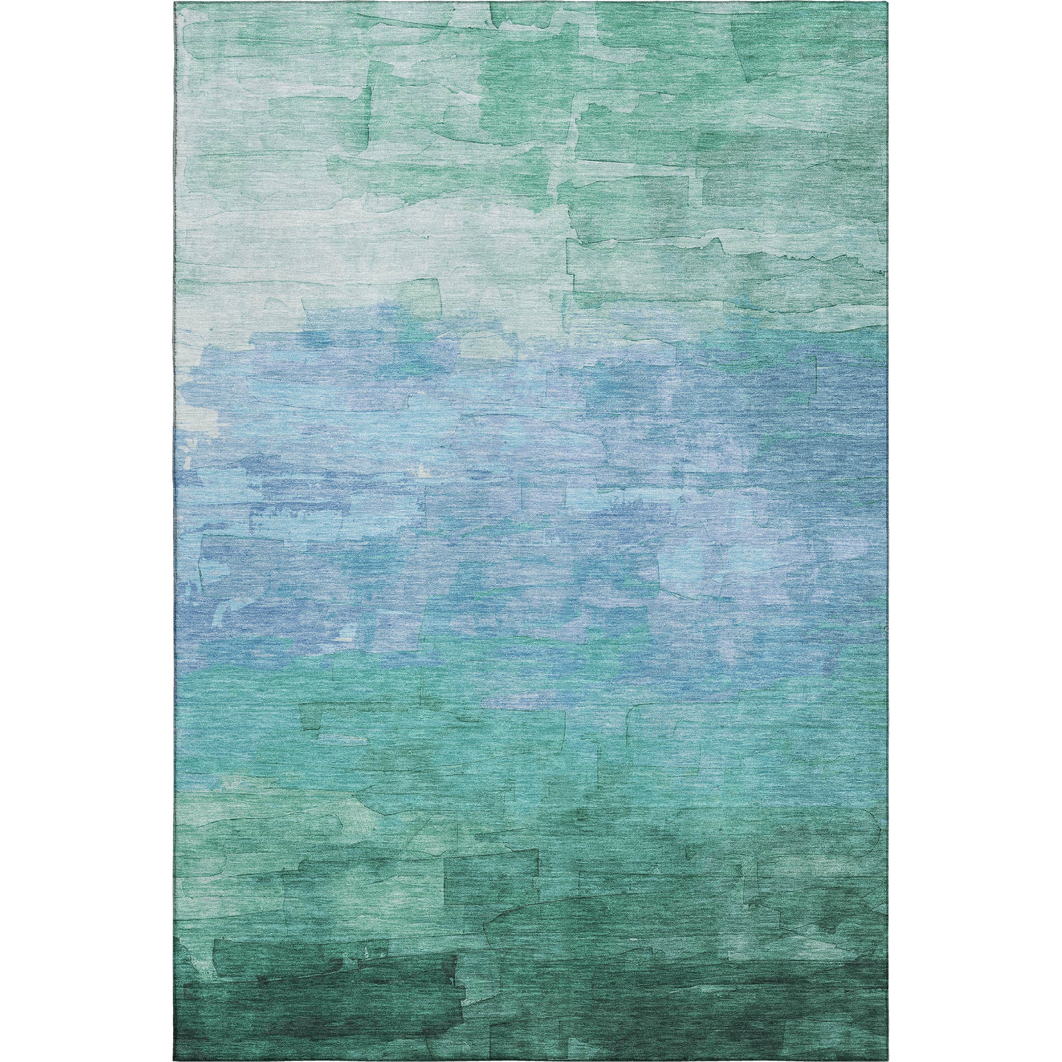 Budapest Machine Washable Transitional Teal Rug 2'6" x 3'10" #shape_Rectangle
