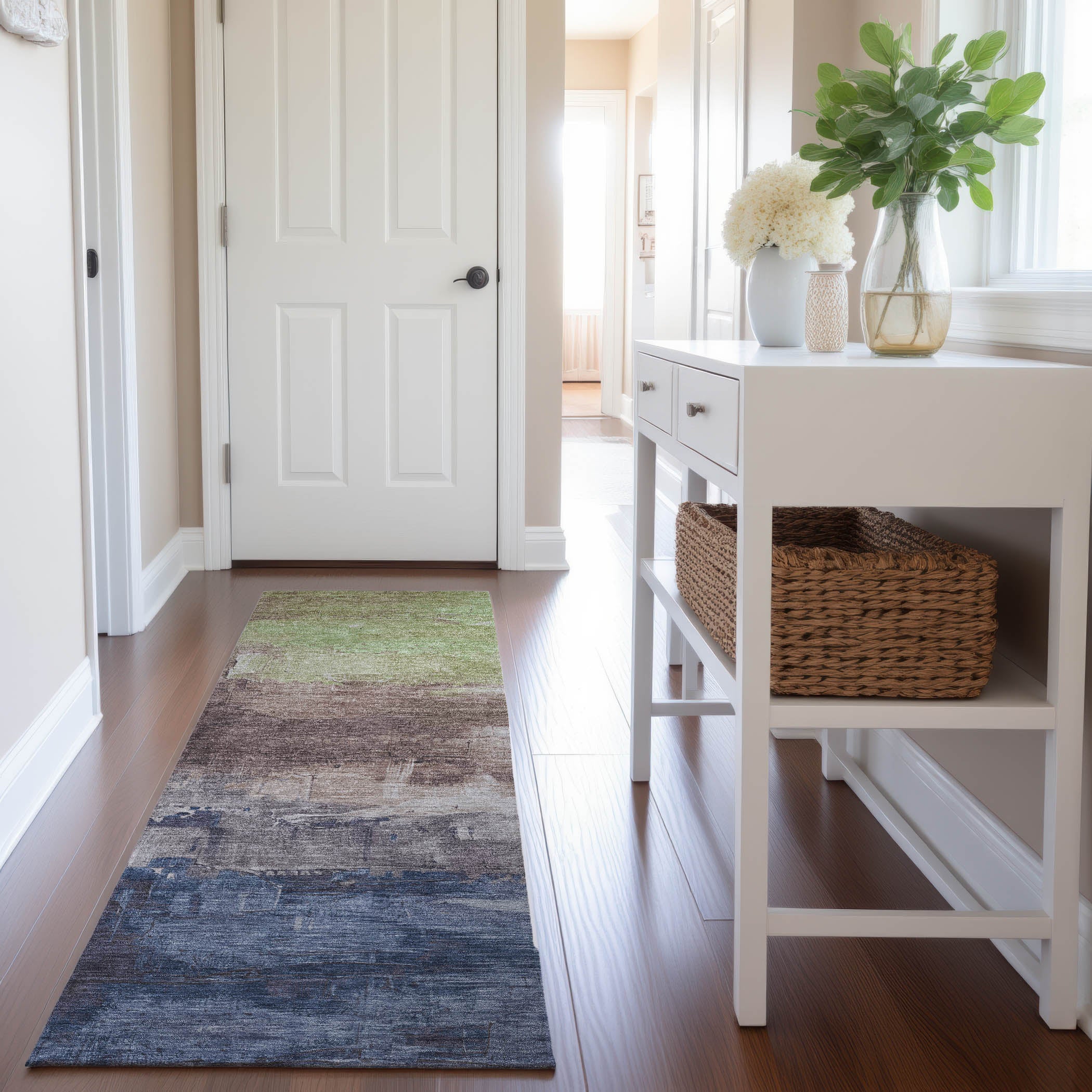 Valletta Machine Washable Transitional Mocha Brown Rug 2'3" x 7'6" #shape_Runner