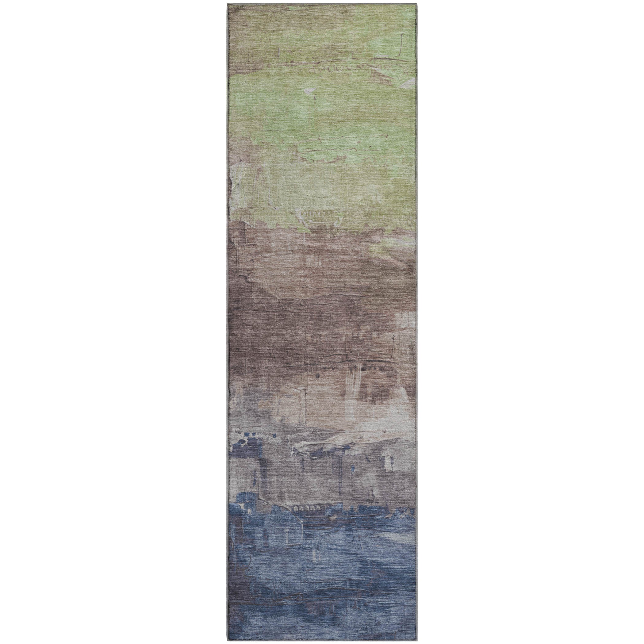 Valletta Machine Washable Transitional Mocha Brown Rug 2'3" x 7'6" #shape_Runner