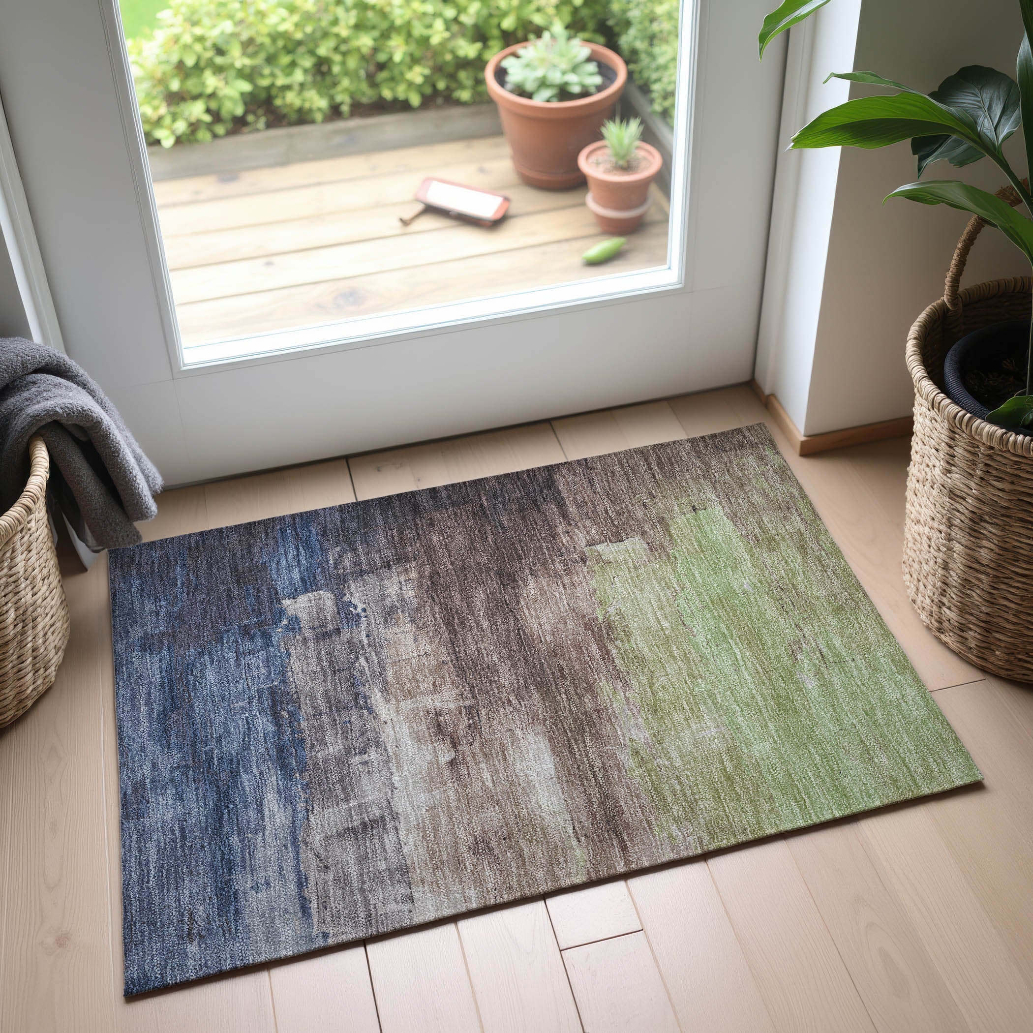 Valletta Machine Washable Transitional Mocha Brown Rug 1'8" x 2'6" #shape_Rectangle