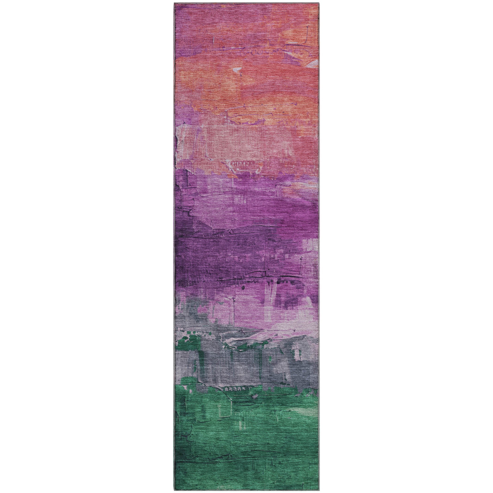 Valletta Machine Washable Transitional Purple Rug 2'3" x 7'6" #shape_Runner