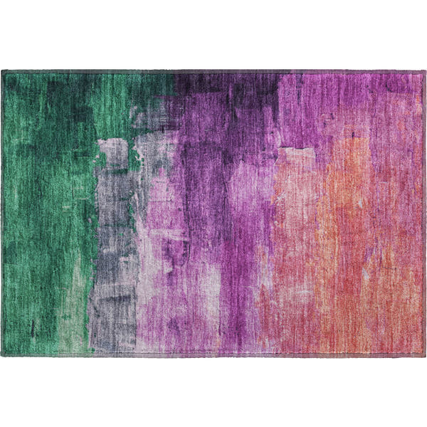 Valletta Machine Washable Transitional Purple Rug 1'8" x 2'6"