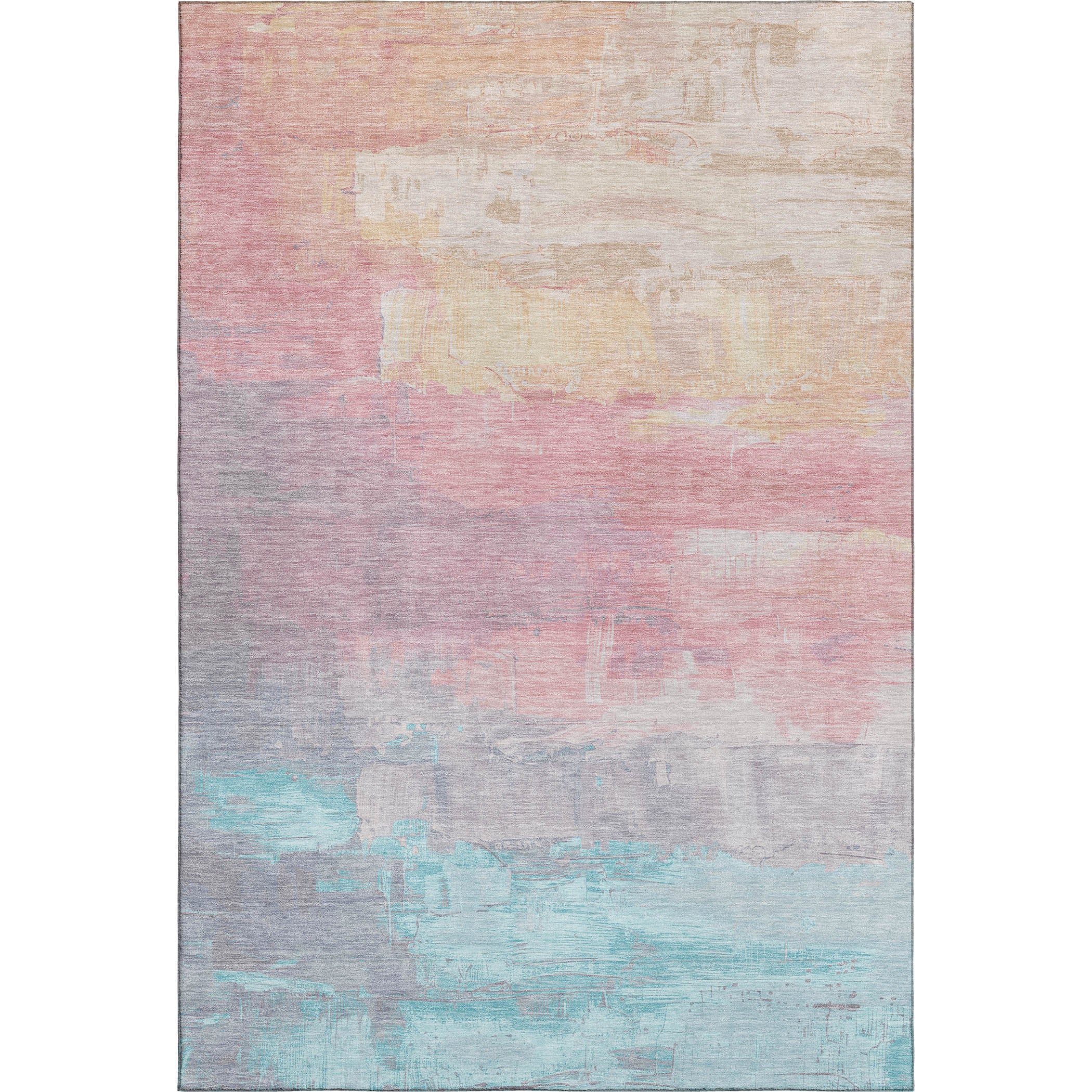 Valletta Machine Washable Transitional Salmon Orange Rug 2'6" x 3'10" #shape_Rectangle