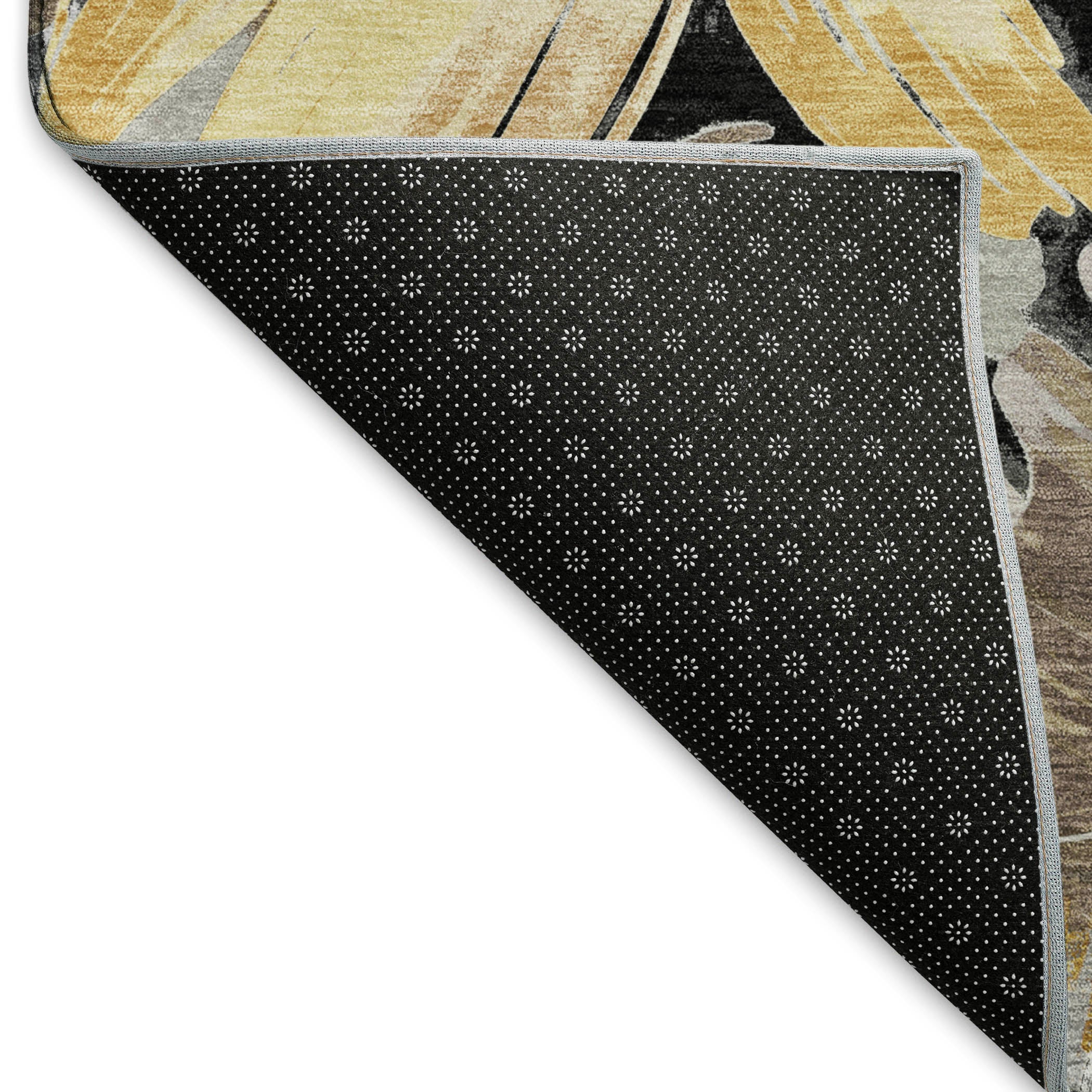 Seoul Machine Washable Transitional Black Rug 1'8" x 2'6" #shape_Rectangle