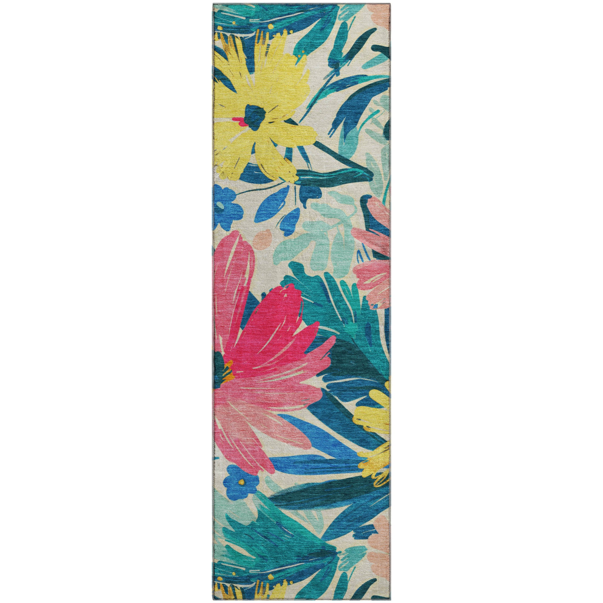 Seoul Machine Washable Transitional Blush Pink Rug 2'3" x 7'6" #shape_Runner