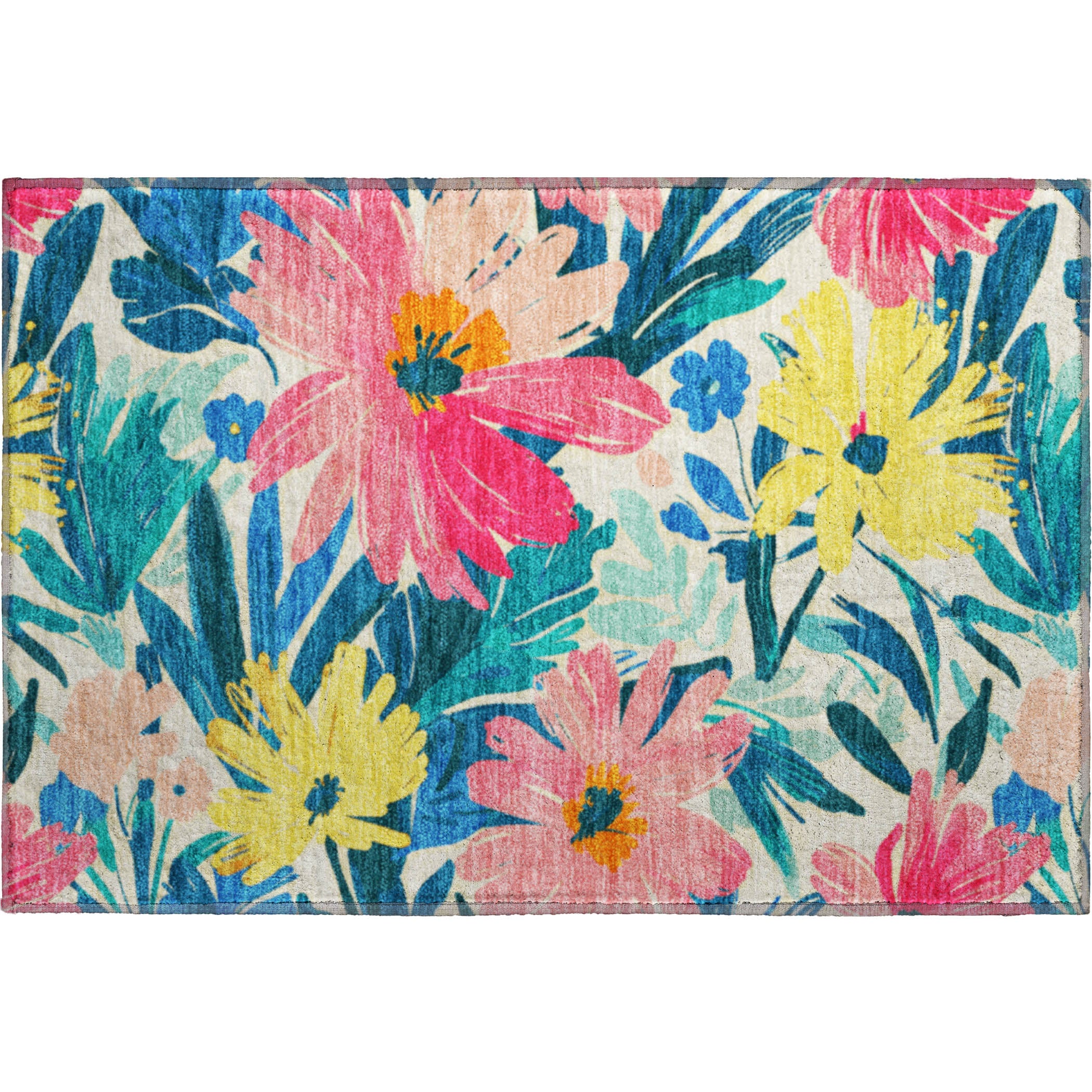 Seoul Machine Washable Transitional Blush Pink Rug 1'8" x 2'6" #shape_Rectangle