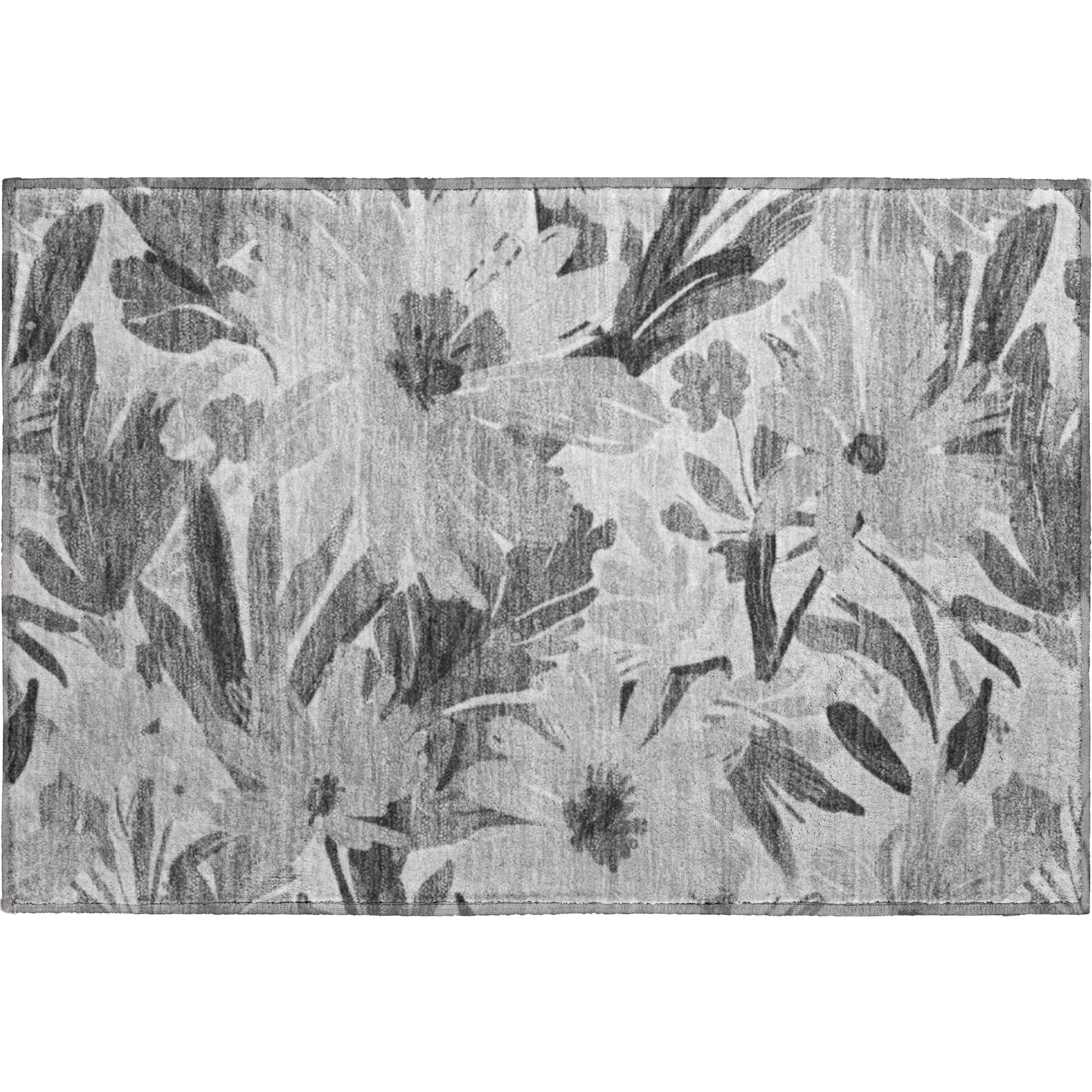Seoul Machine Washable Transitional Gray Rug 1'8" x 2'6" #shape_Rectangle