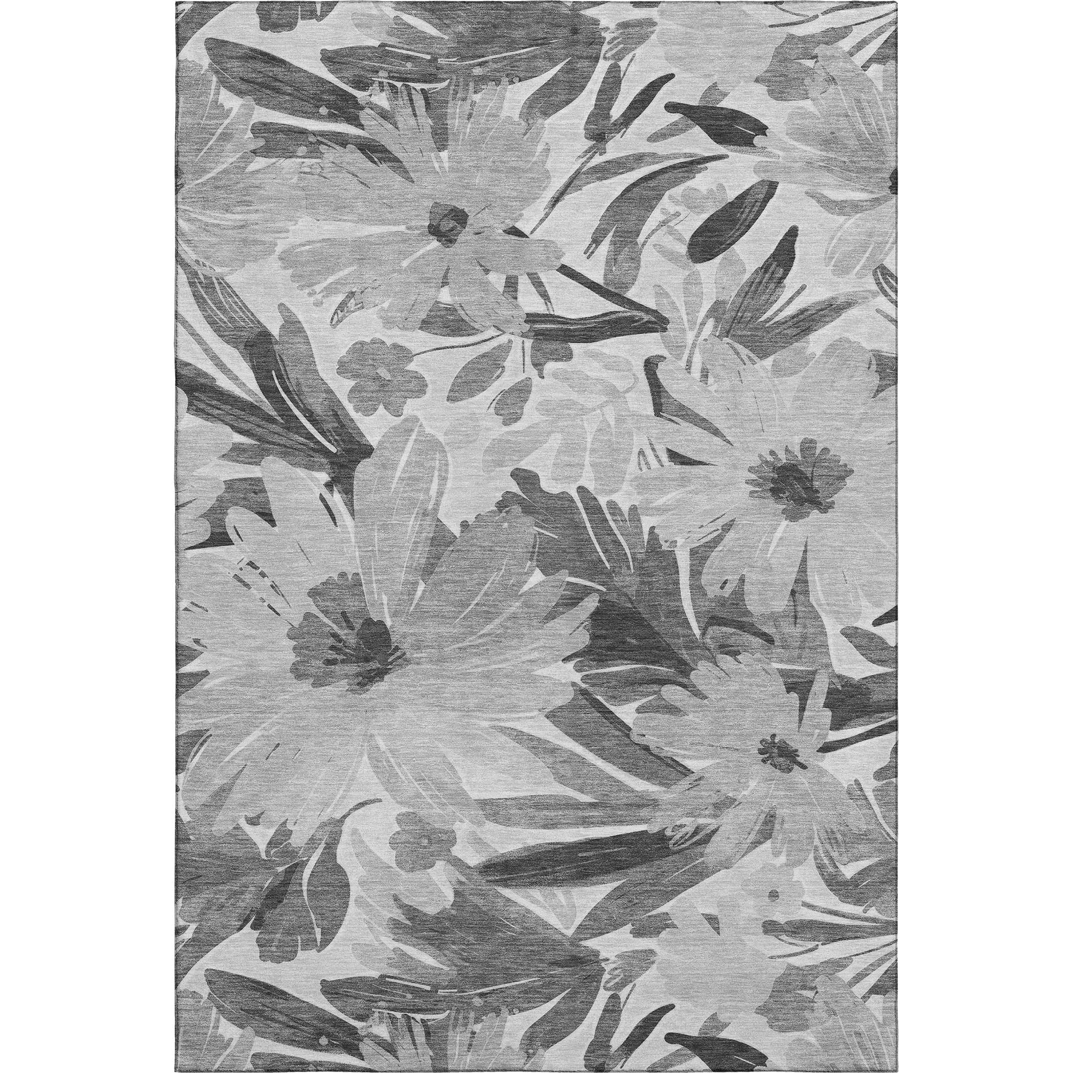 Seoul Machine Washable Transitional Gray Rug 2'6" x 3'10" #shape_Rectangle