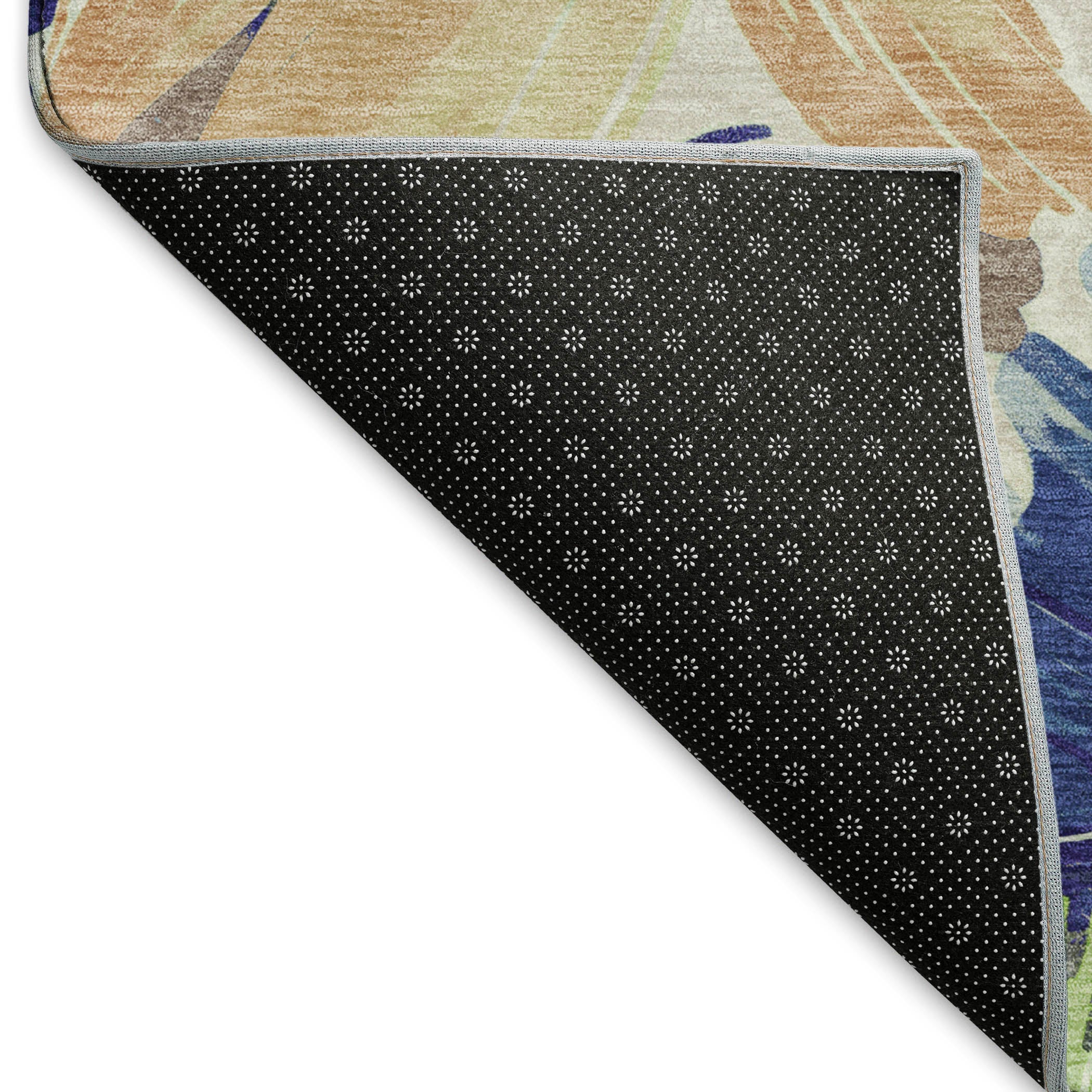 Seoul Machine Washable Transitional Navy Blue Rug 1'8" x 2'6" #shape_Rectangle