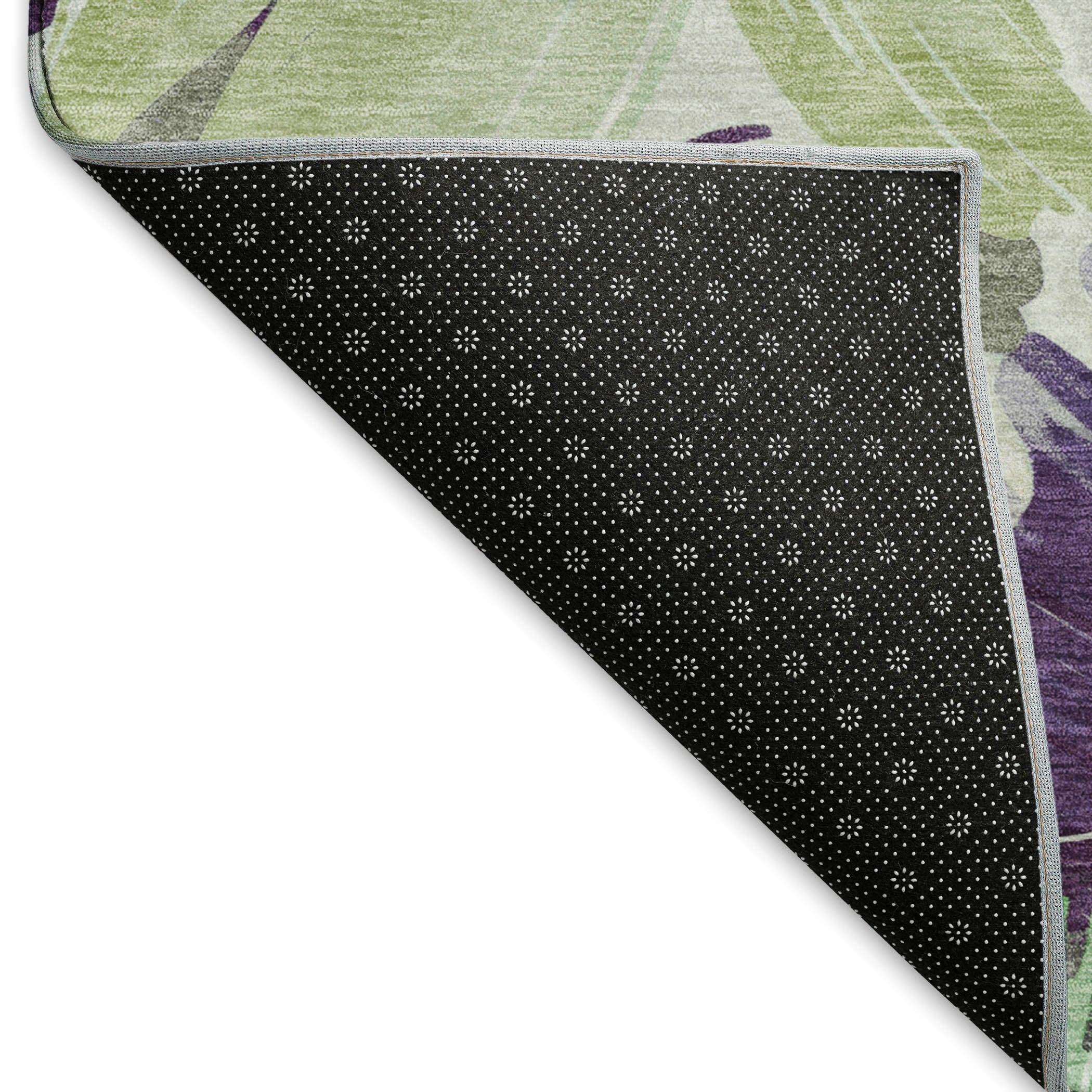 Seoul Machine Washable Transitional Purple Rug 1'8" x 2'6" #shape_Rectangle