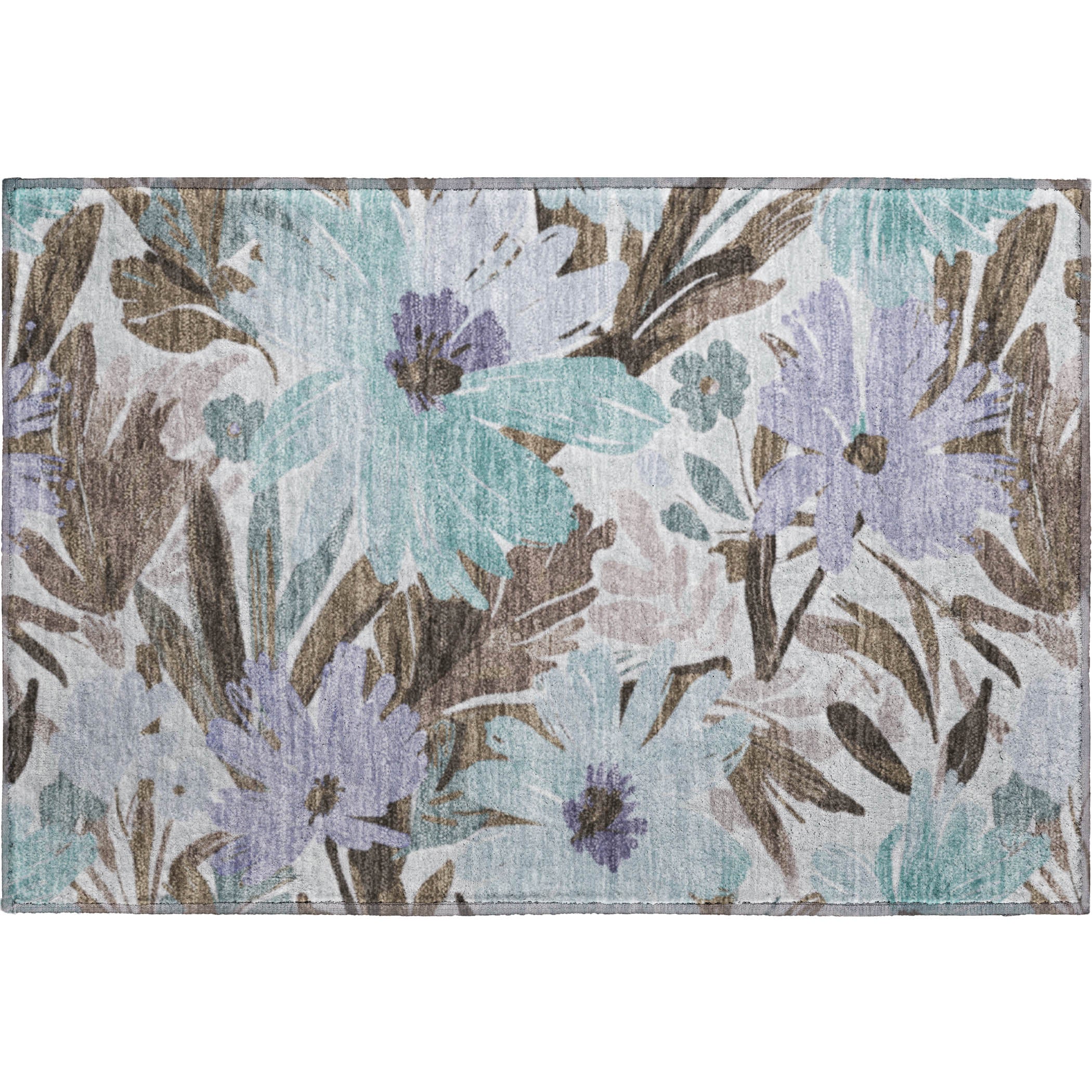 Seoul Machine Washable Transitional Taupe Brown Rug 1'8" x 2'6" #shape_Rectangle