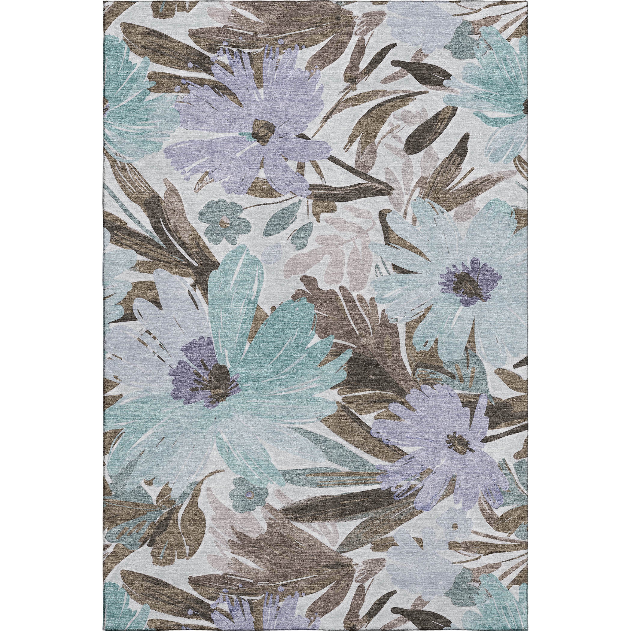 Seoul Machine Washable Transitional Taupe Brown Rug 2'6" x 3'10" #shape_Rectangle