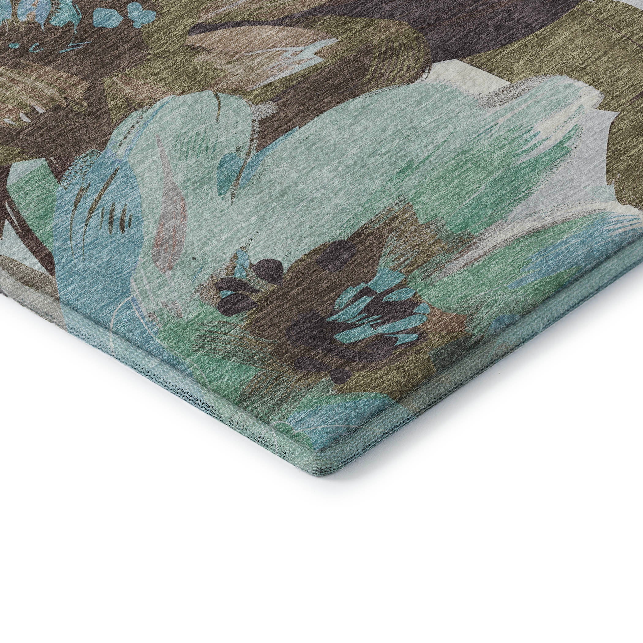 Oslo Machine Washable Transitional Khaki Brown Rug 1'8" x 2'6" #shape_Rectangle