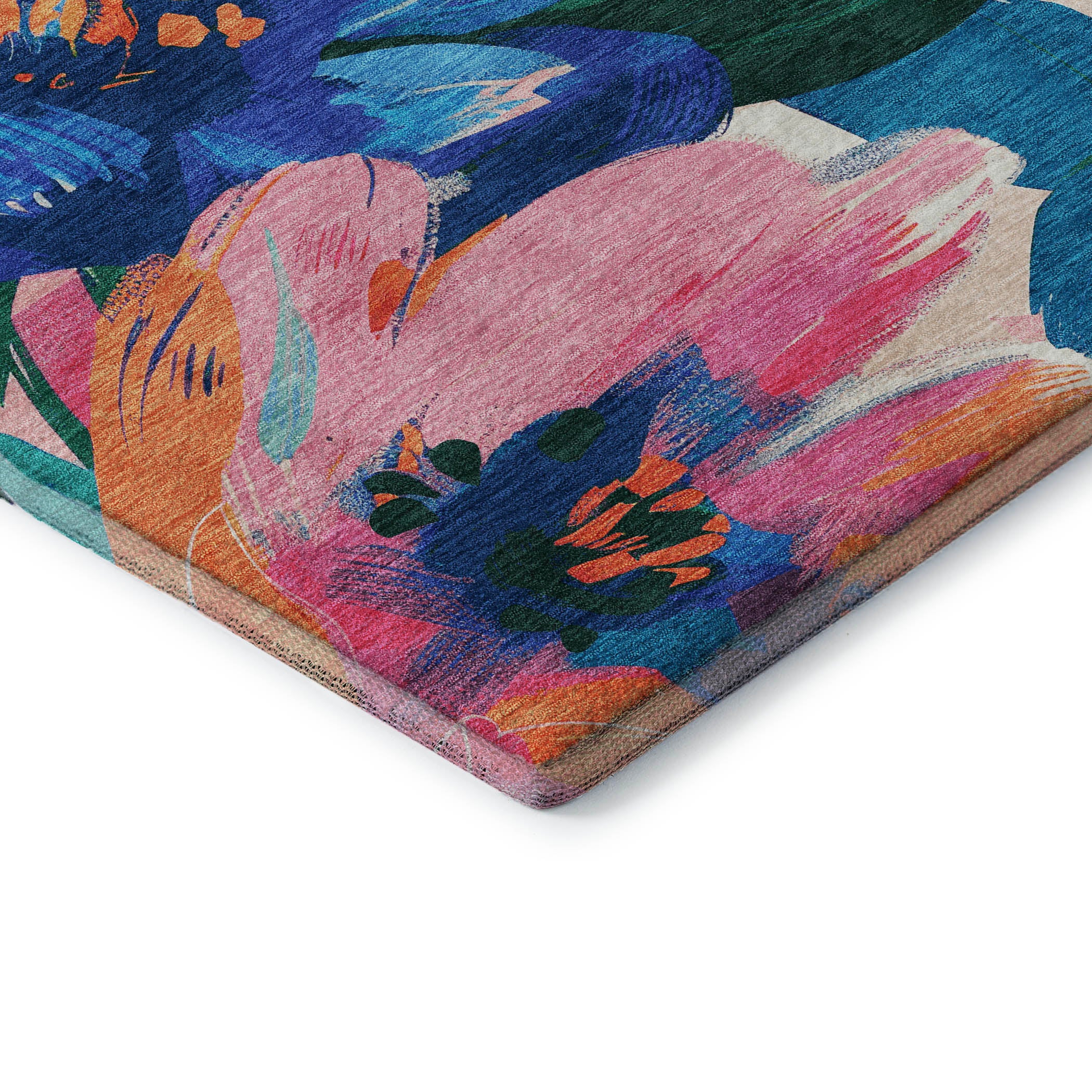 Oslo Machine Washable Transitional Navy Blue Rug 1'8" x 2'6" #shape_Rectangle