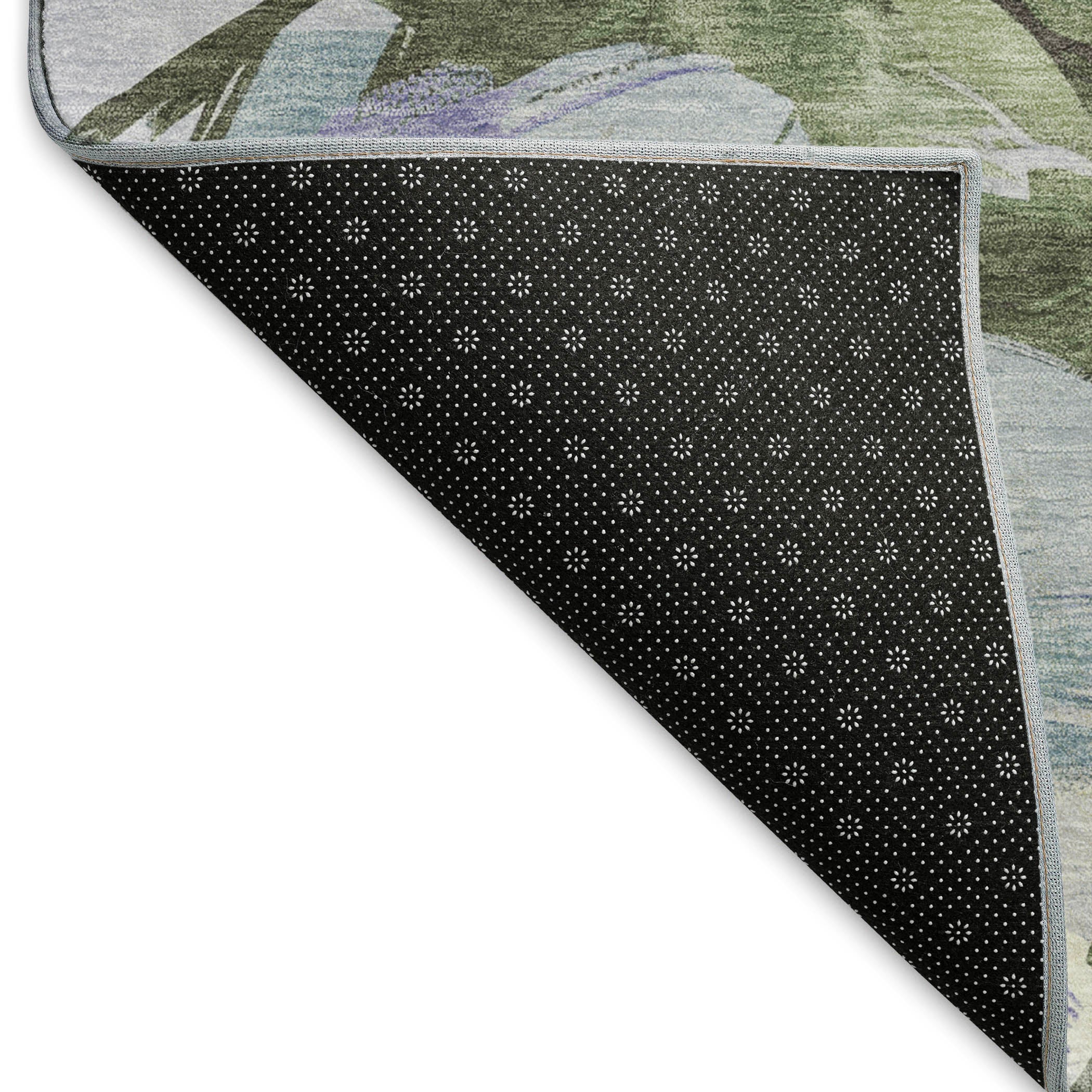 Oslo Machine Washable Transitional Olive Green Rug 1'8" x 2'6" #shape_Rectangle