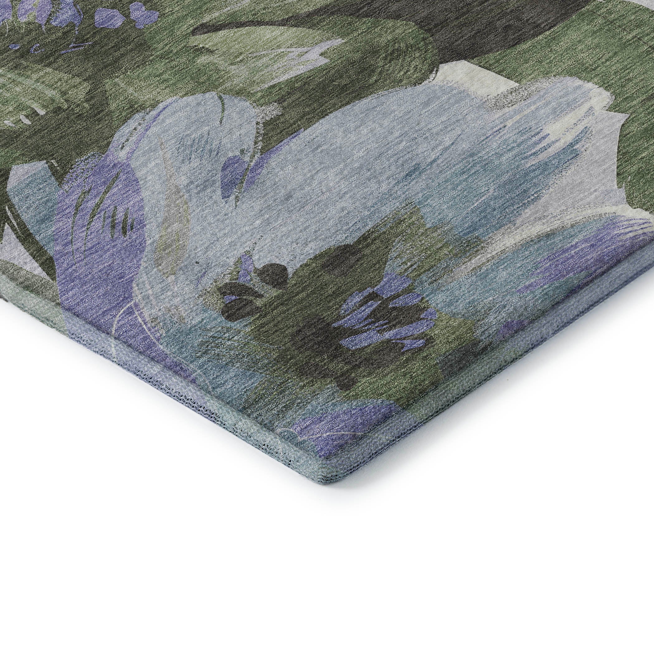 Oslo Machine Washable Transitional Olive Green Rug 1'8" x 2'6" #shape_Rectangle