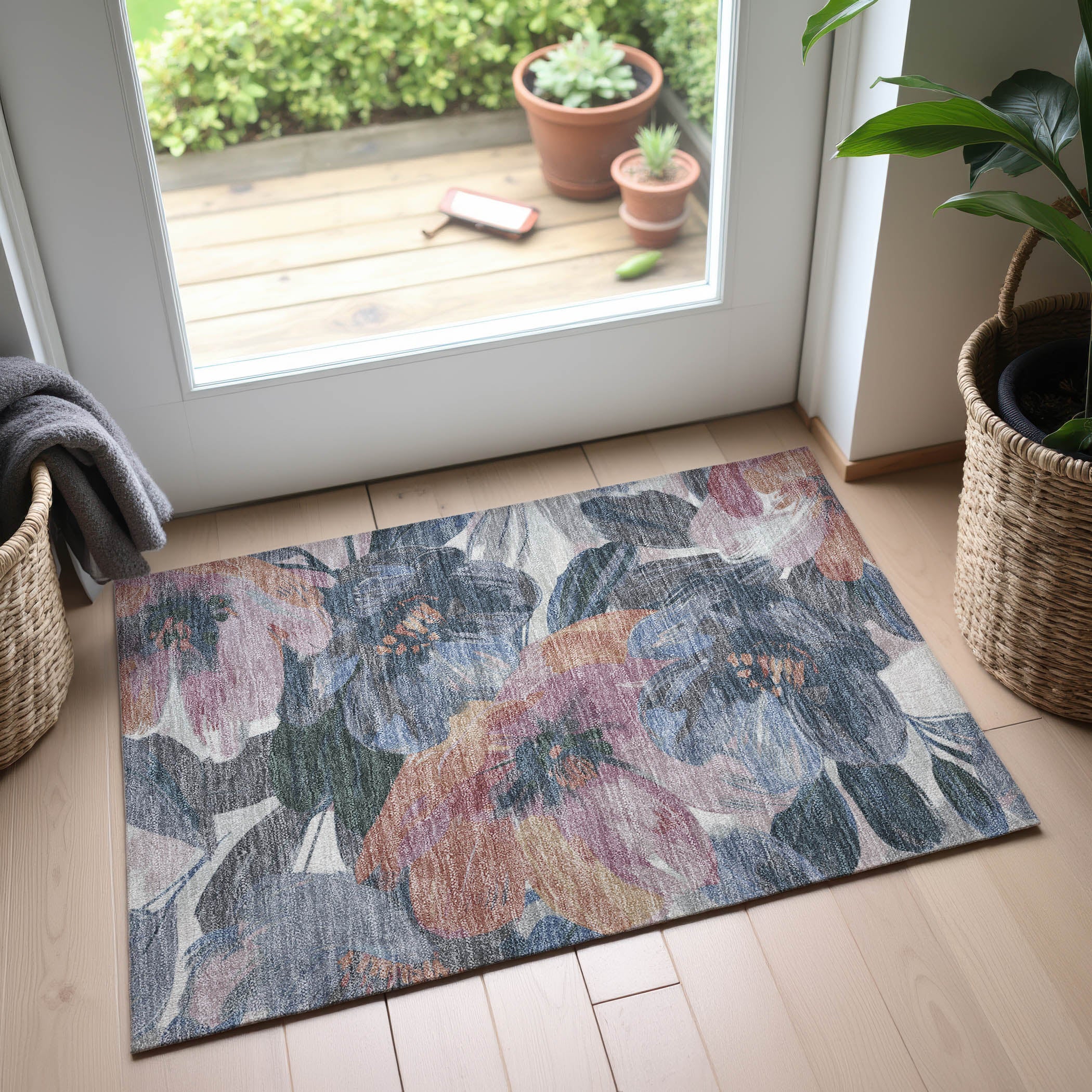 Oslo Machine Washable Transitional Pewter Gray Rug 1'8" x 2'6" #shape_Rectangle