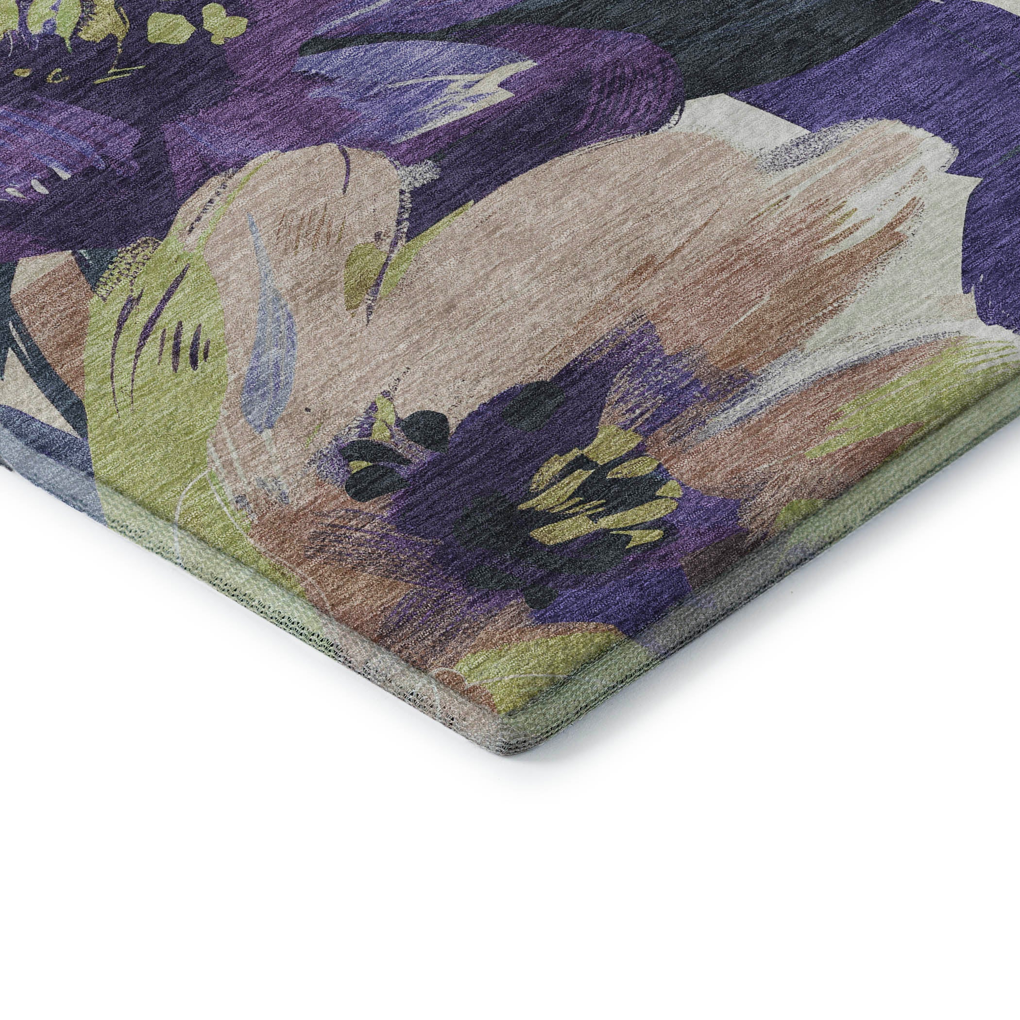 Oslo Machine Washable Transitional Purple Rug 1'8" x 2'6" #shape_Rectangle