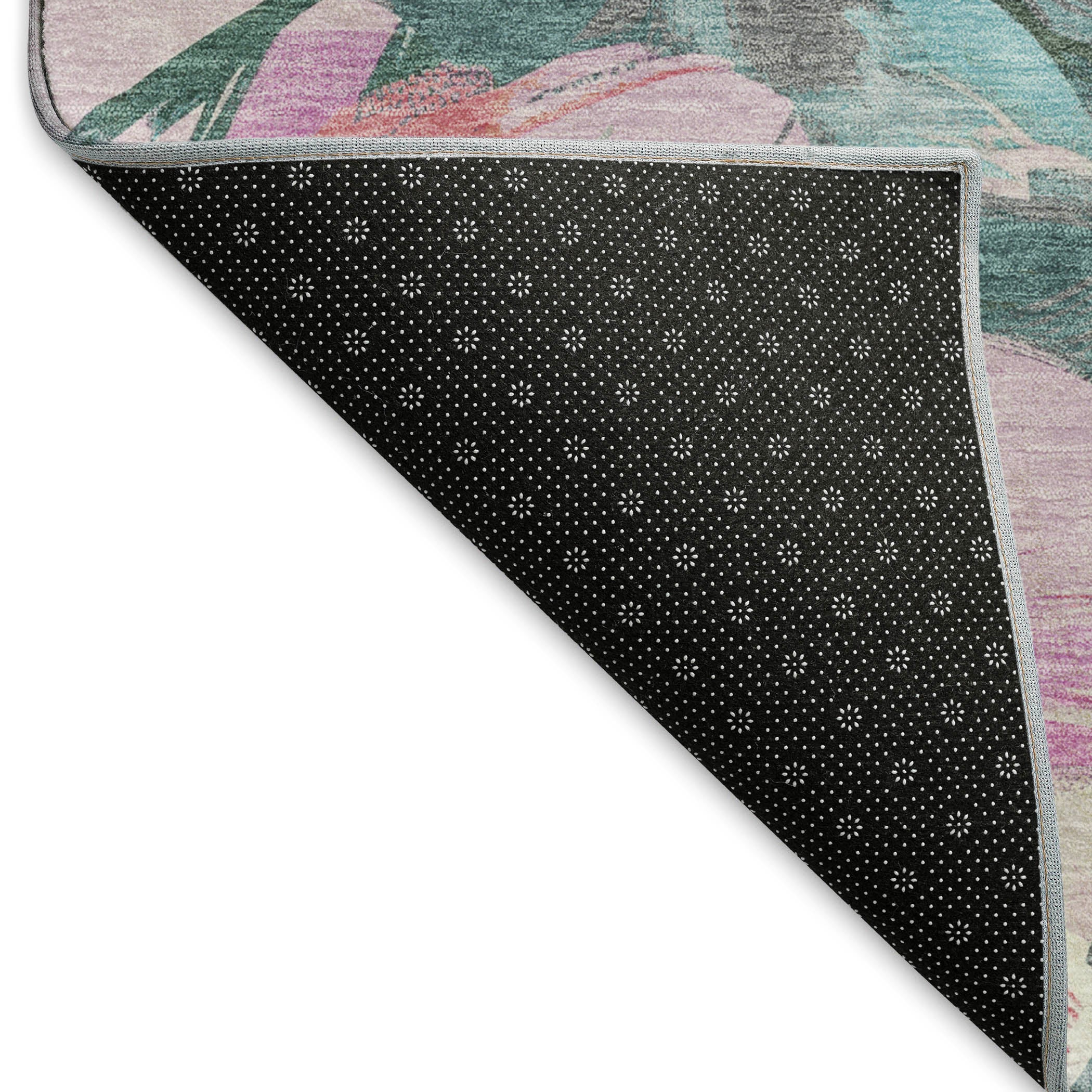 Oslo Machine Washable Transitional Teal Rug 1'8" x 2'6" #shape_Rectangle