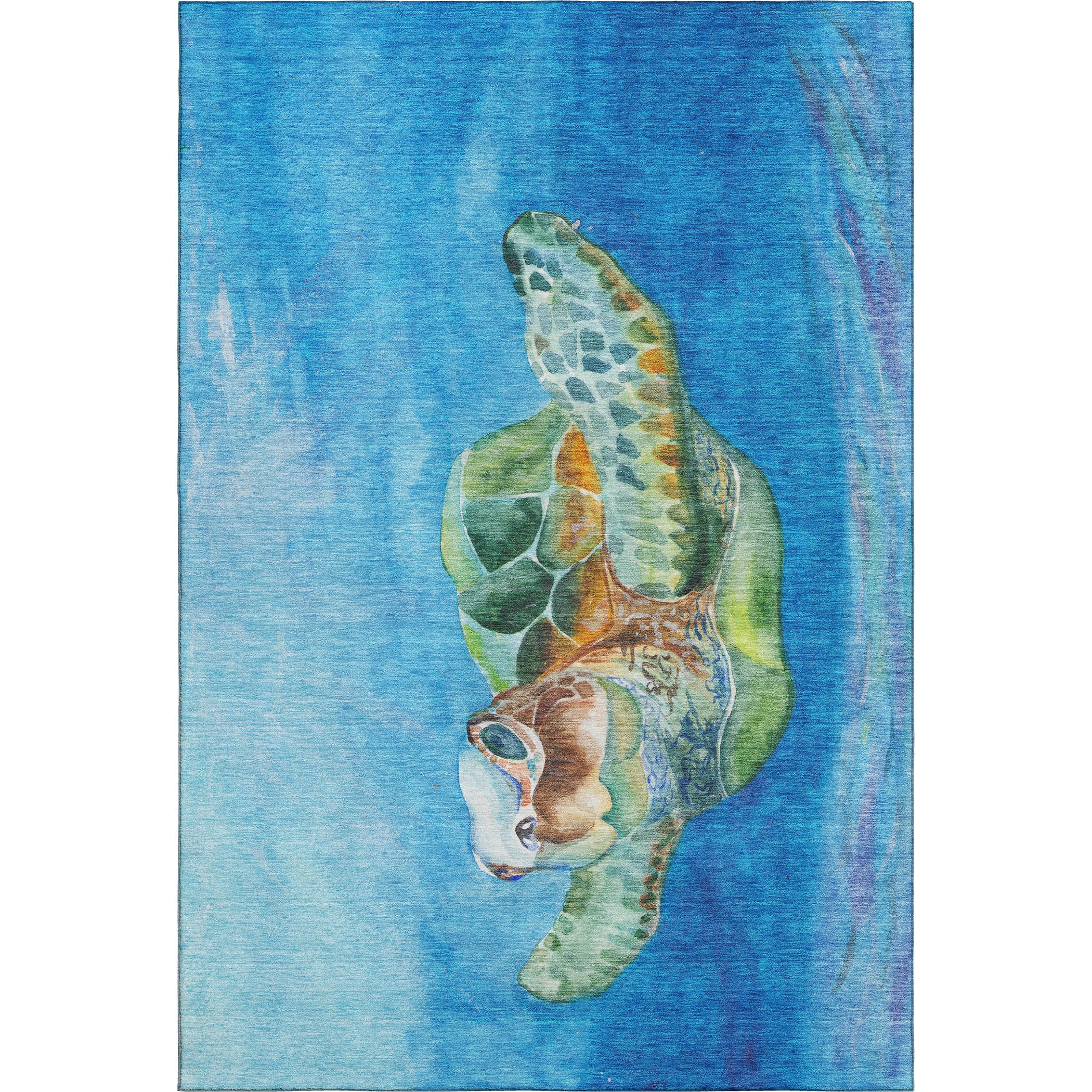 Tbilisi Machine Washable Coastal Ocean Blue Rug 2'6" x 3'10" #shape_Rectangle