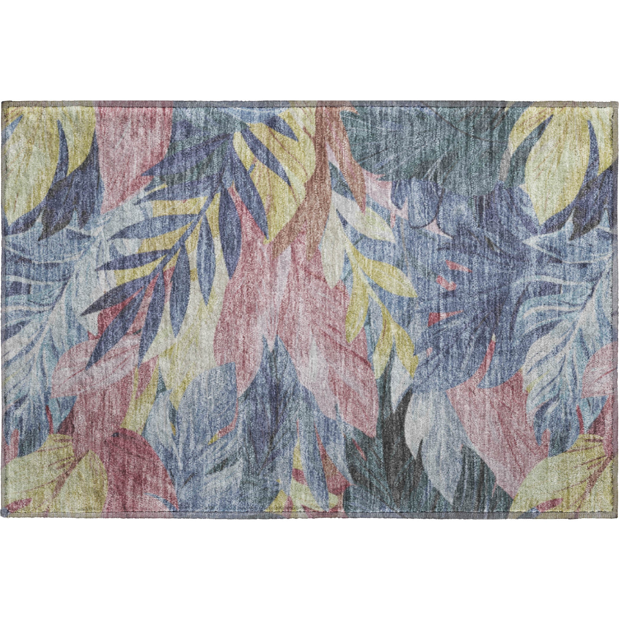 Istanbul Machine Washable Transitional Denim Blue Rug 1'8" x 2'6" #shape_Rectangle