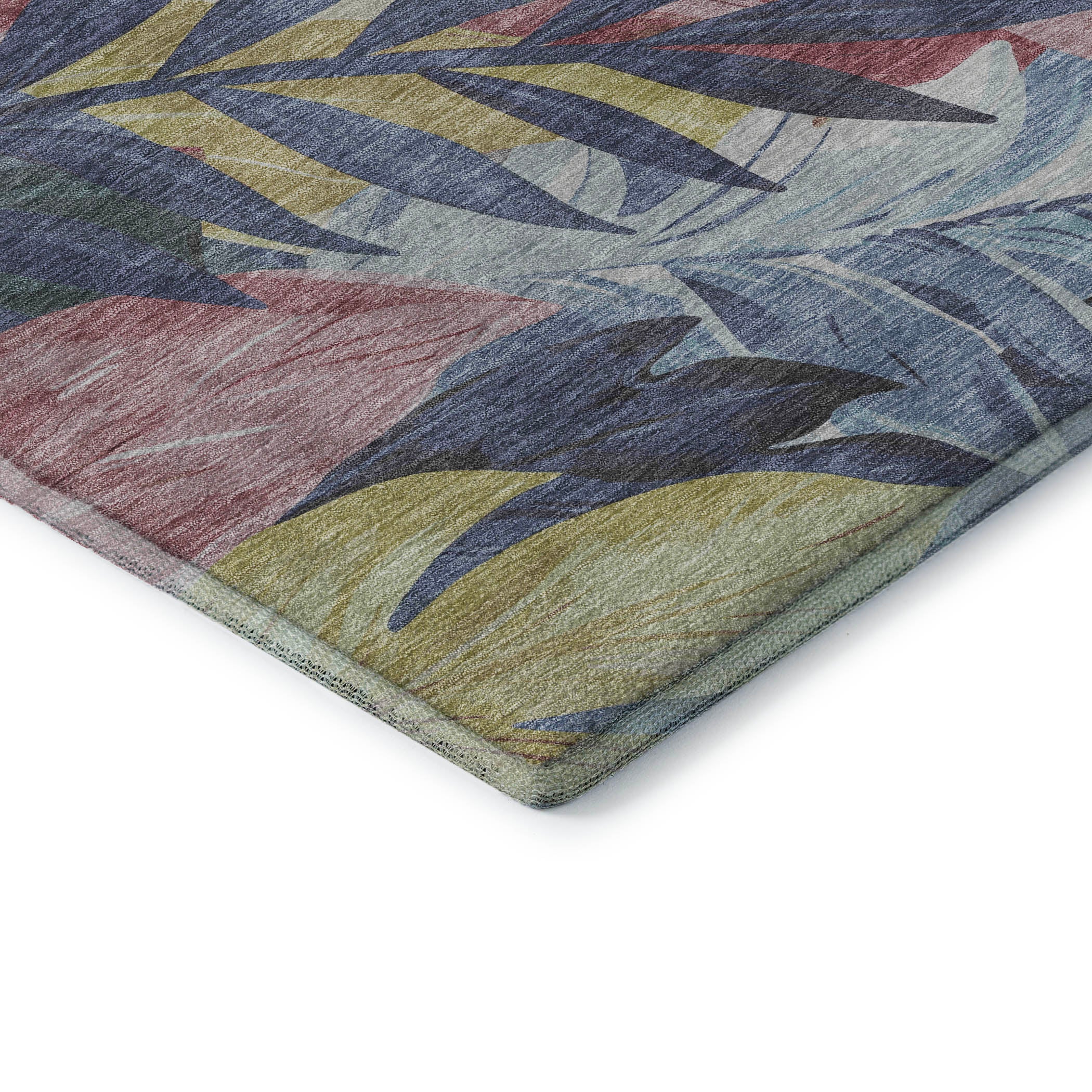 Istanbul Machine Washable Transitional Denim Blue Rug 1'8" x 2'6" #shape_Rectangle