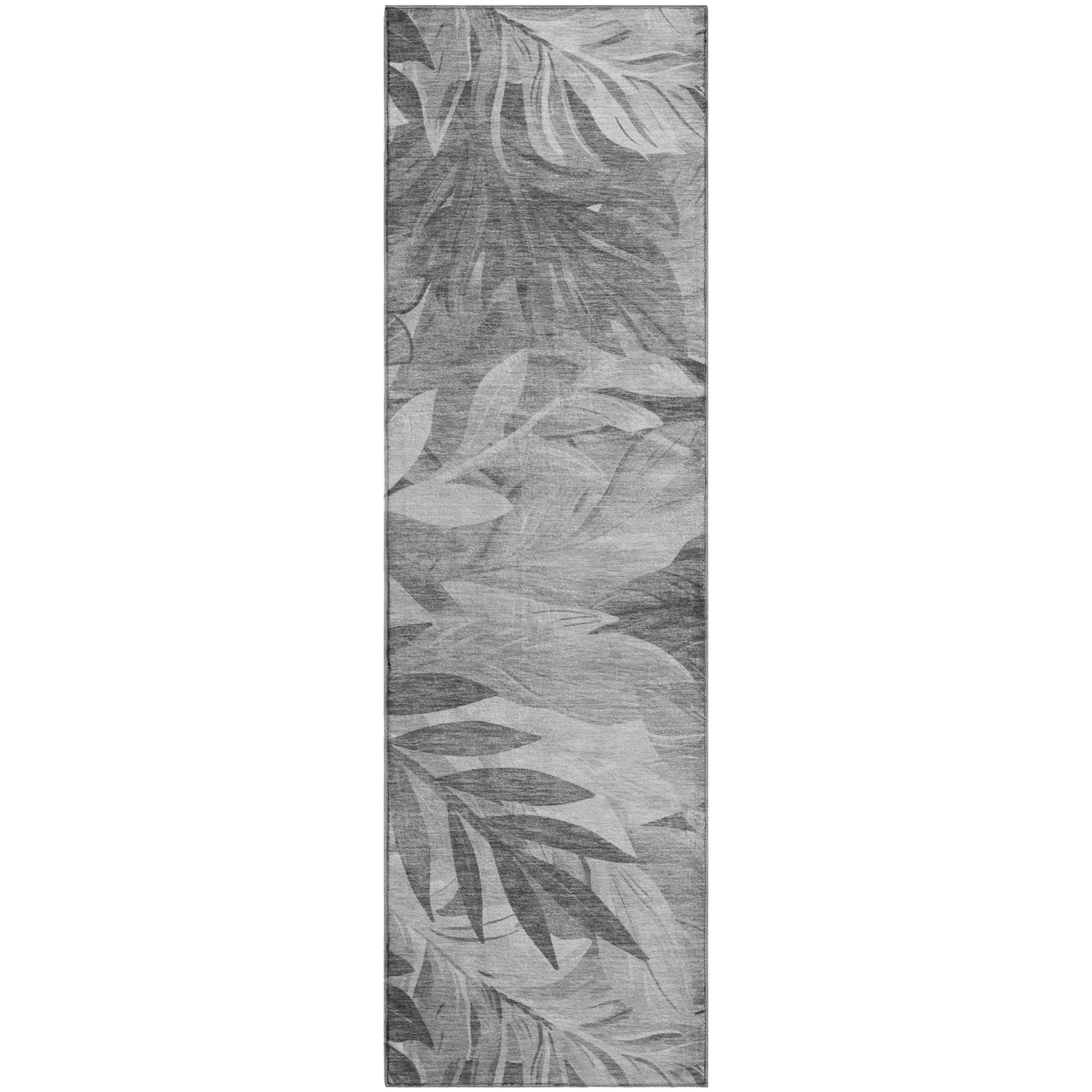 Istanbul Machine Washable Transitional Gray Rug 2'3" x 7'6" #shape_Runner