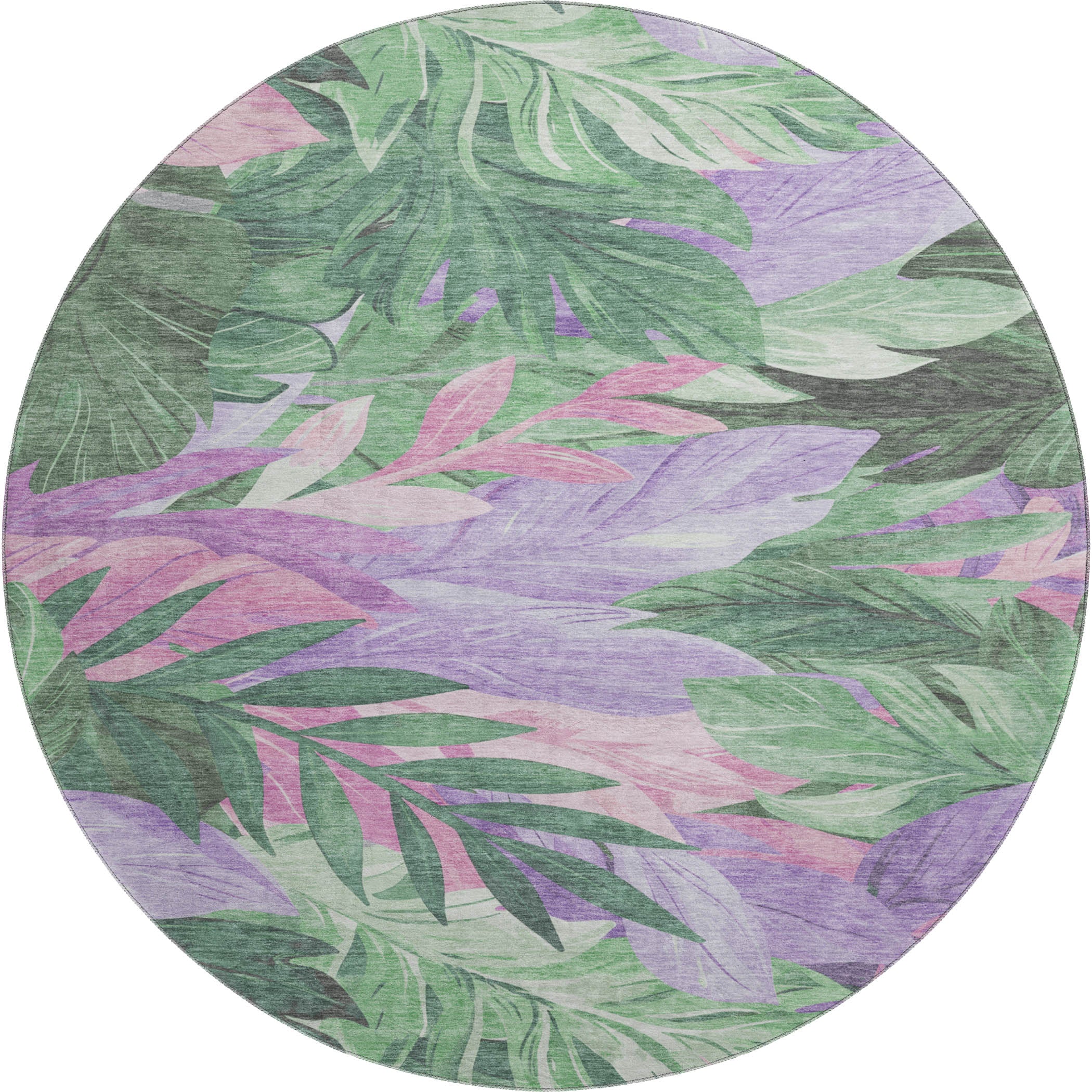 Istanbul Machine Washable Transitional Sage Green Rug 8' x 8' #shape_Round