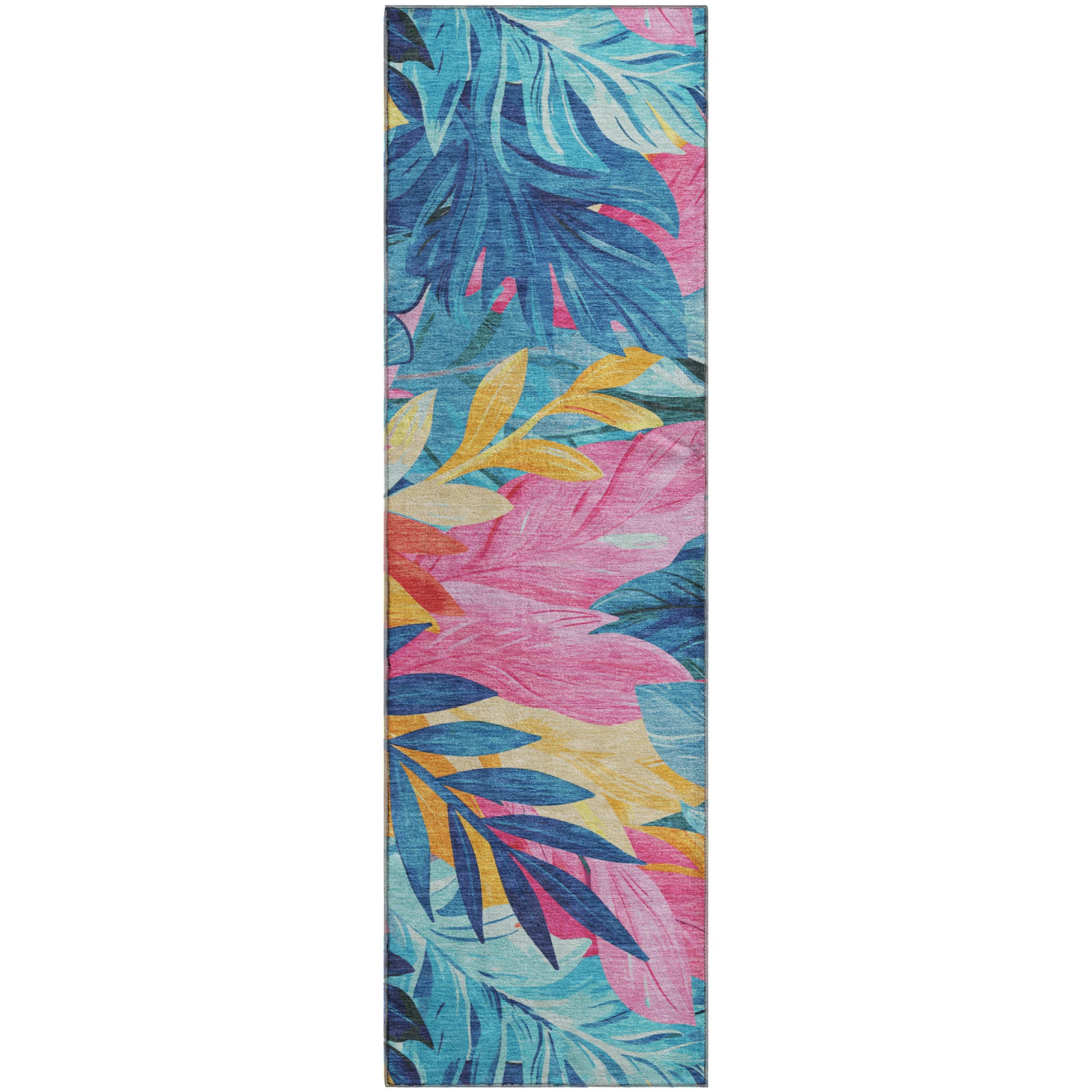 Istanbul Machine Washable Transitional Sky Blue Rug 2'3" x 7'6" #shape_Runner