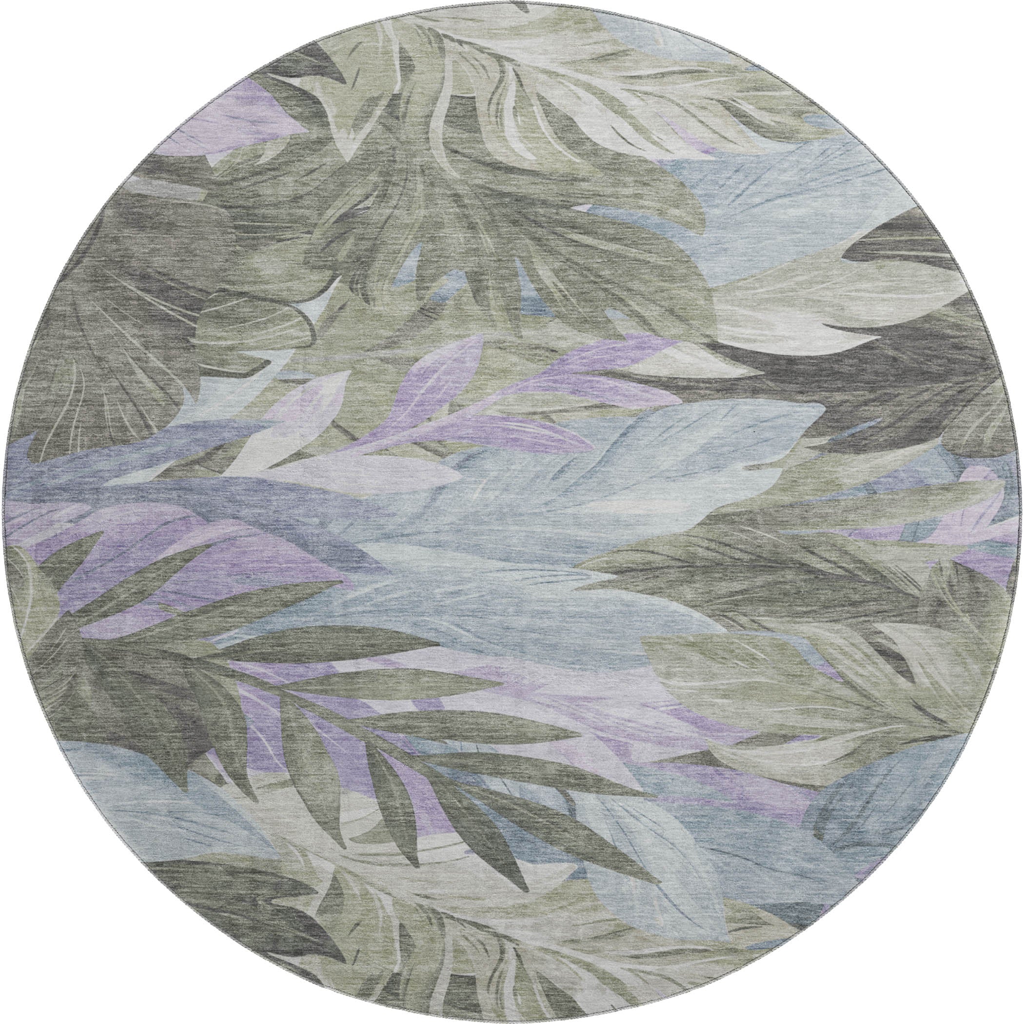 Istanbul Machine Washable Transitional Taupe Brown Rug 8' x 8' #shape_Round